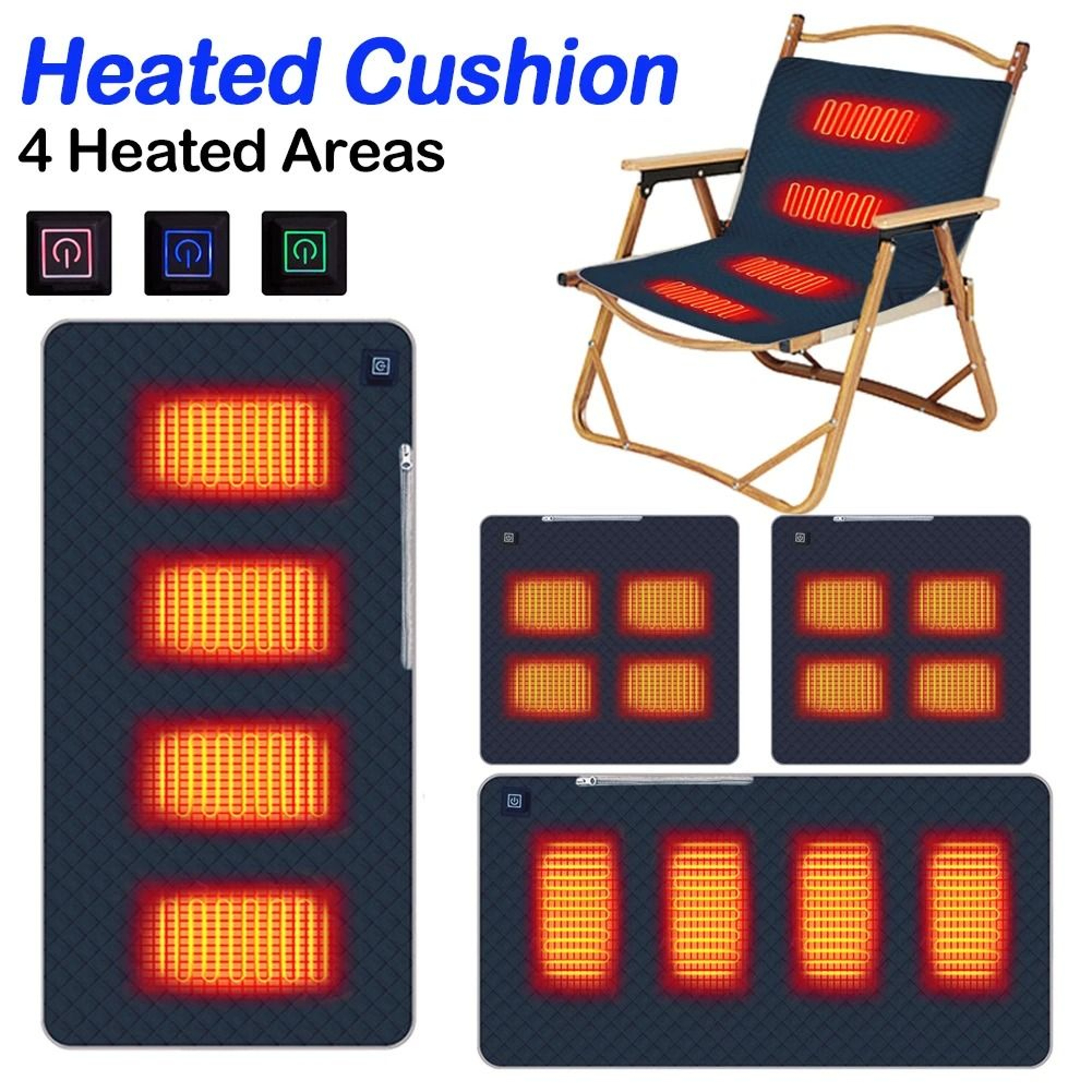 5V USB Graphene Heating Pad  3Level Thermal Cushion For Outdoor Camping  Home 0