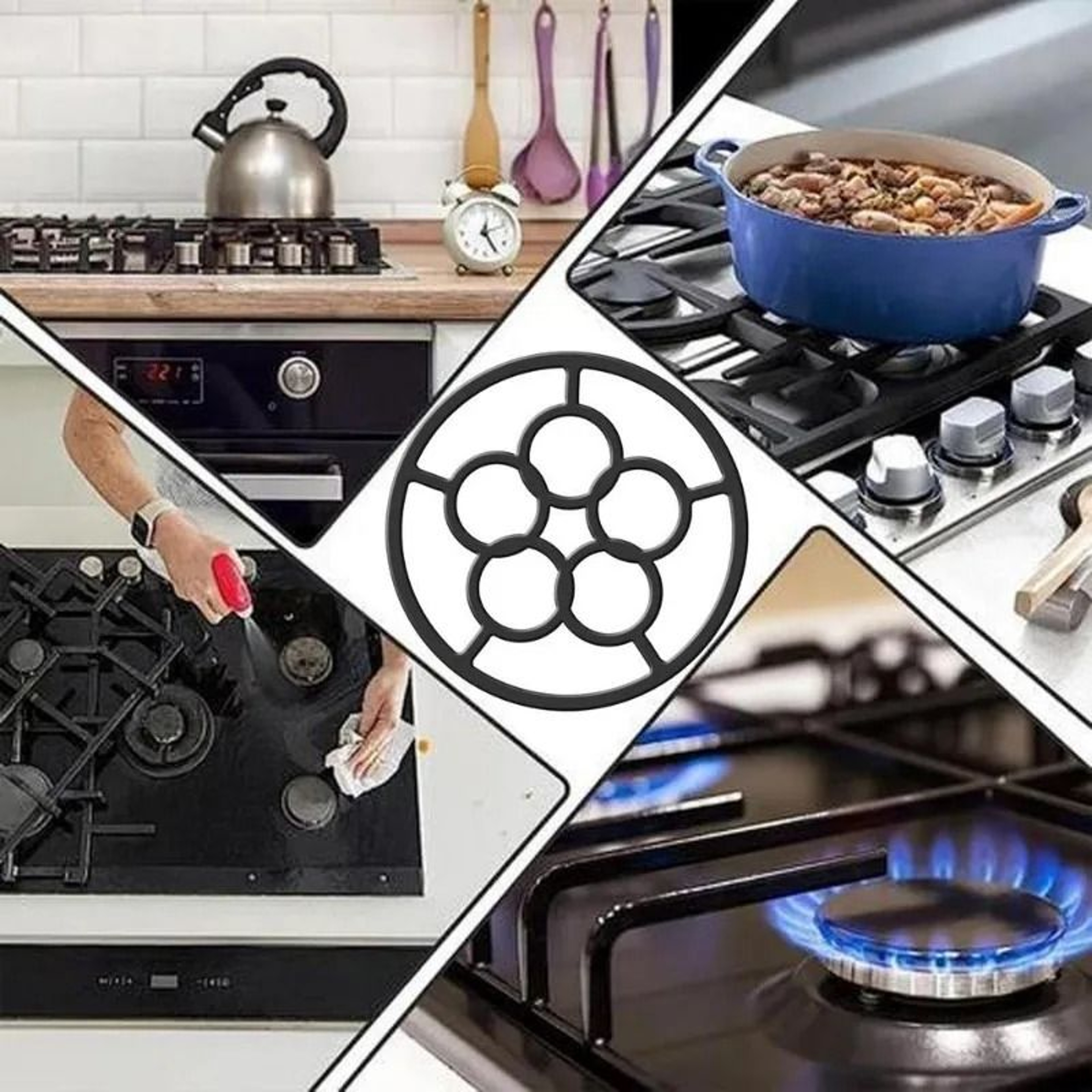 Cast Iron Wok Ring  Burner Reducer  NonSlip Support Frame For Small Pots And Pans 4