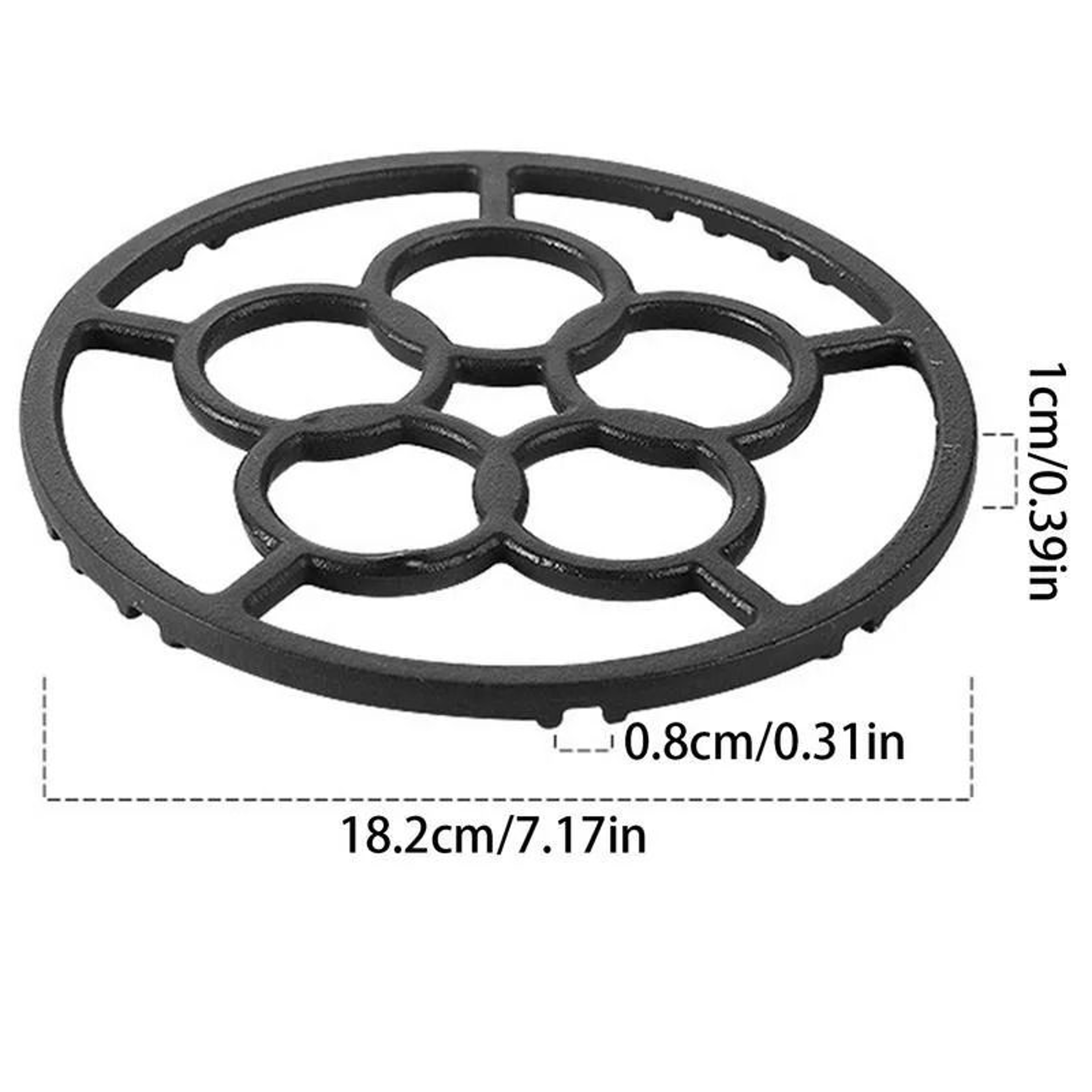 Cast Iron Wok Ring  Burner Reducer  NonSlip Support Frame For Small Pots And Pans 5