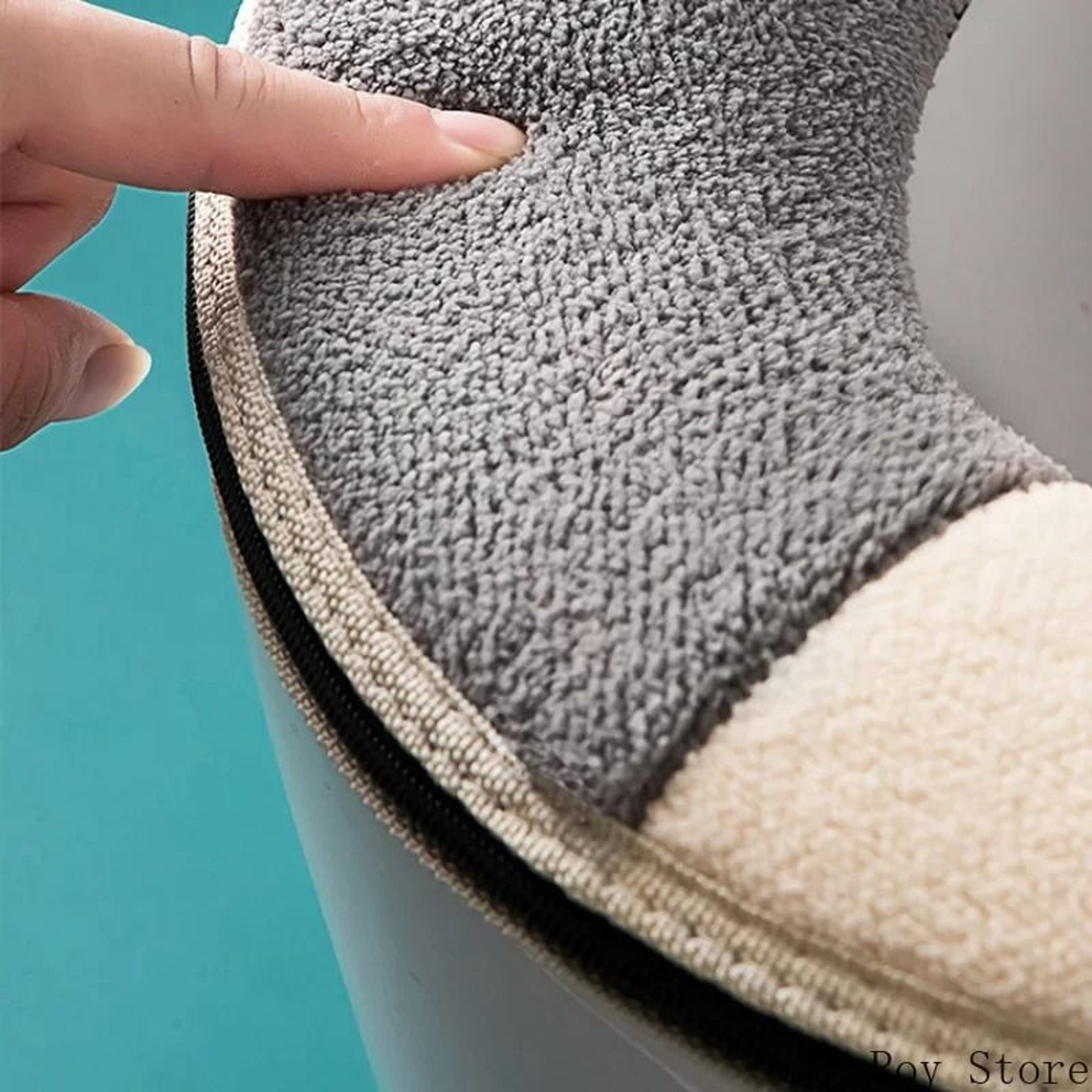 Universal Cartoon Cat Plush Toilet Mat  Thicken Thermal Cushion With Hygienic Lifting Handle 4