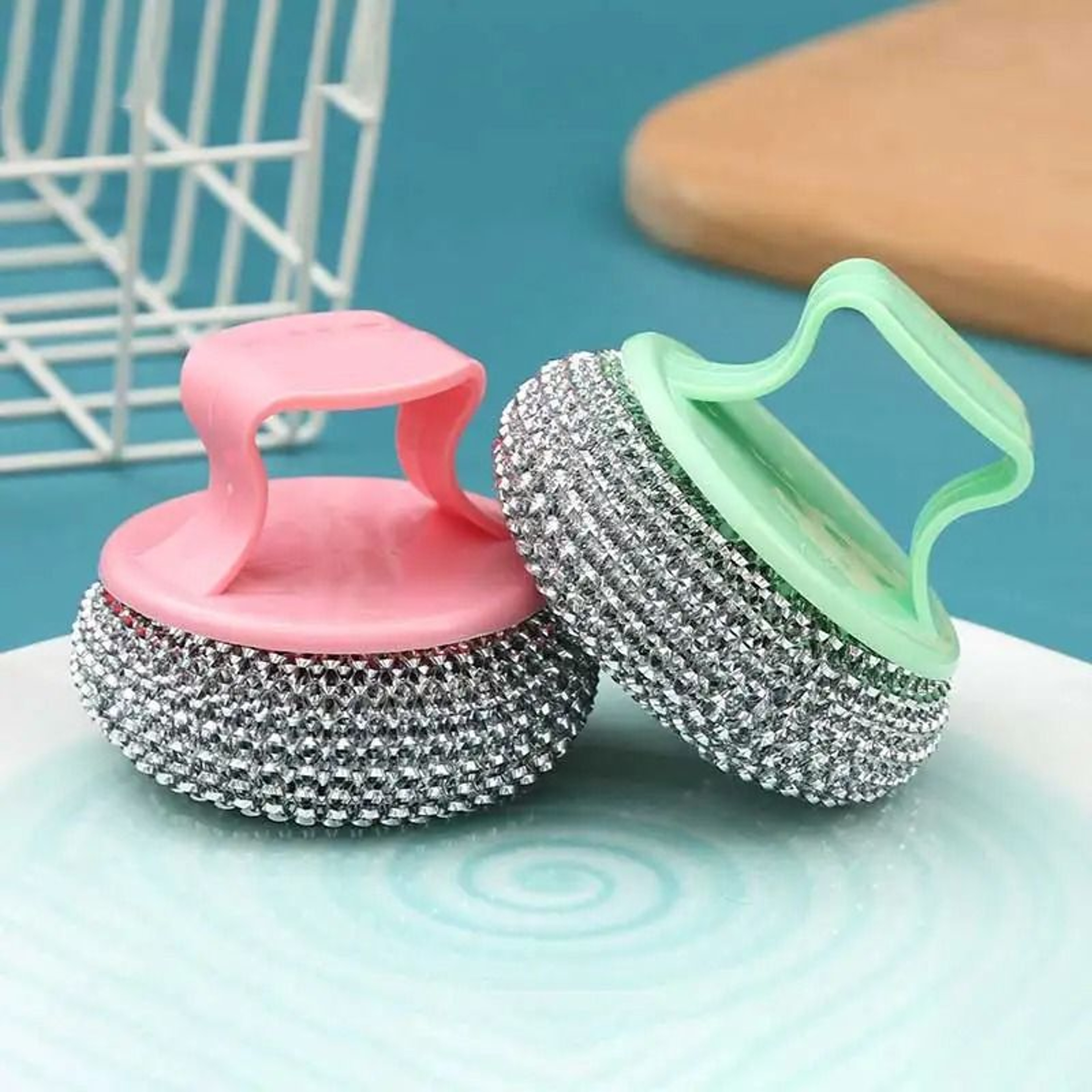 Detachable Cleaning Ball Brush  HeavyDuty Pot Dish  Kitchen Scrubber 1