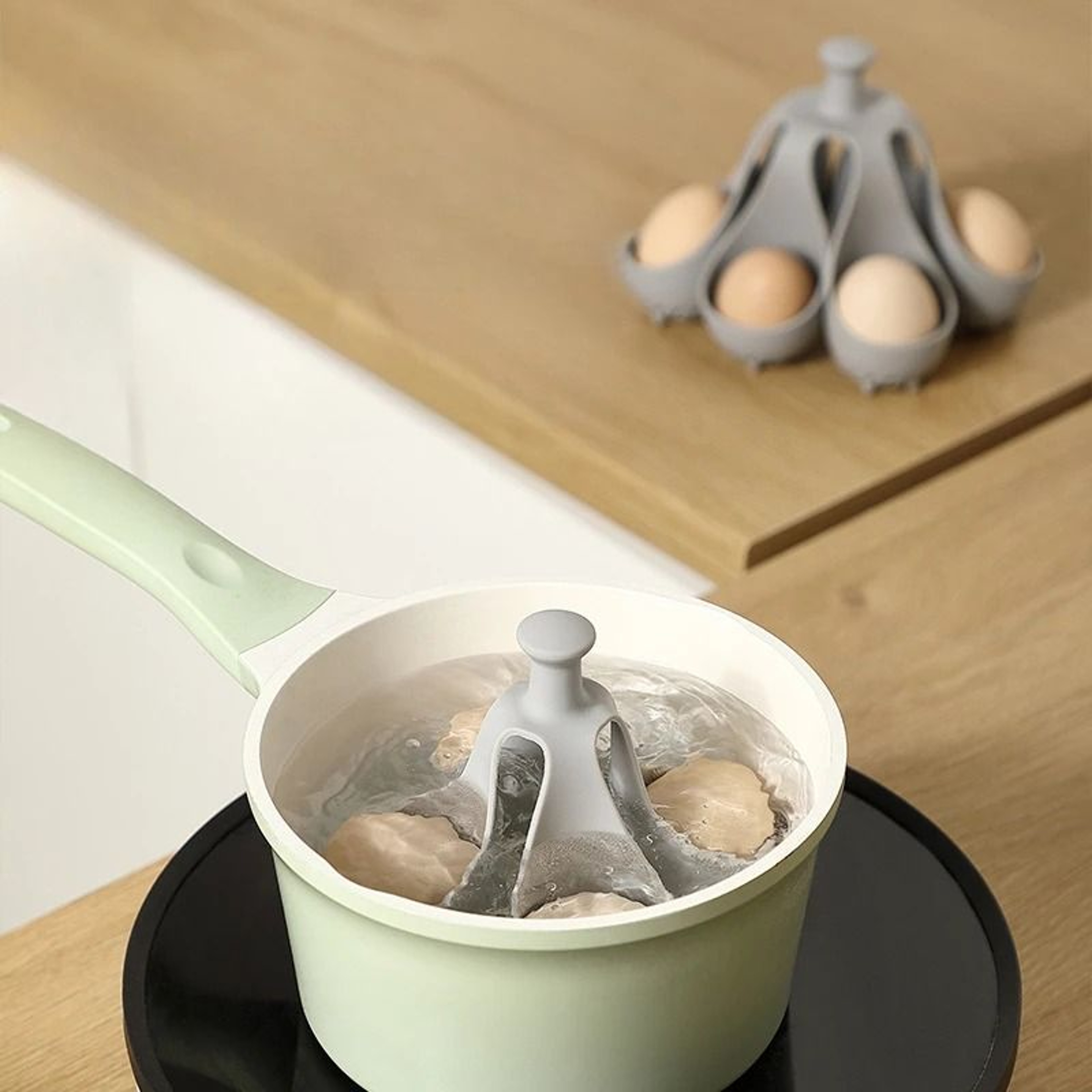 Silicone Egg Boiler Rack  Freestanding Steamer  Storage Gadget 2