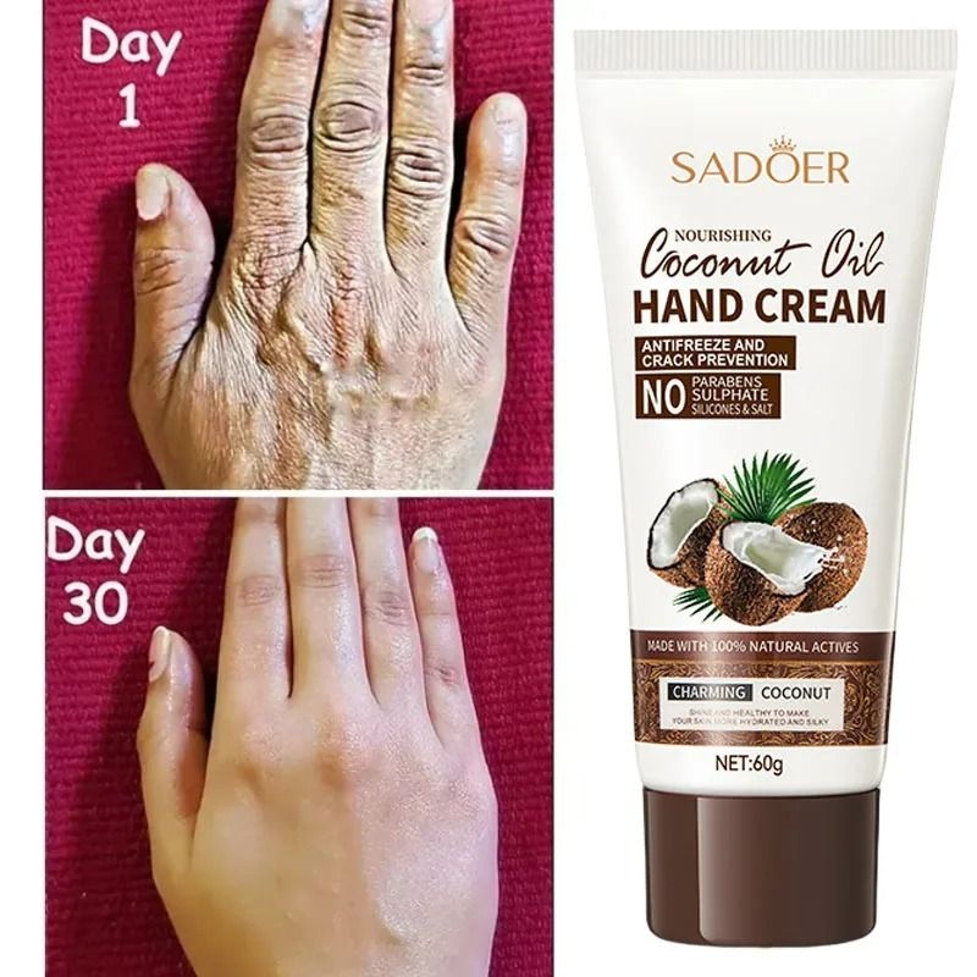 AntiWrinkle Coconut Oil Hand Cream  Intensive AntiCrack  Repair Serum 2