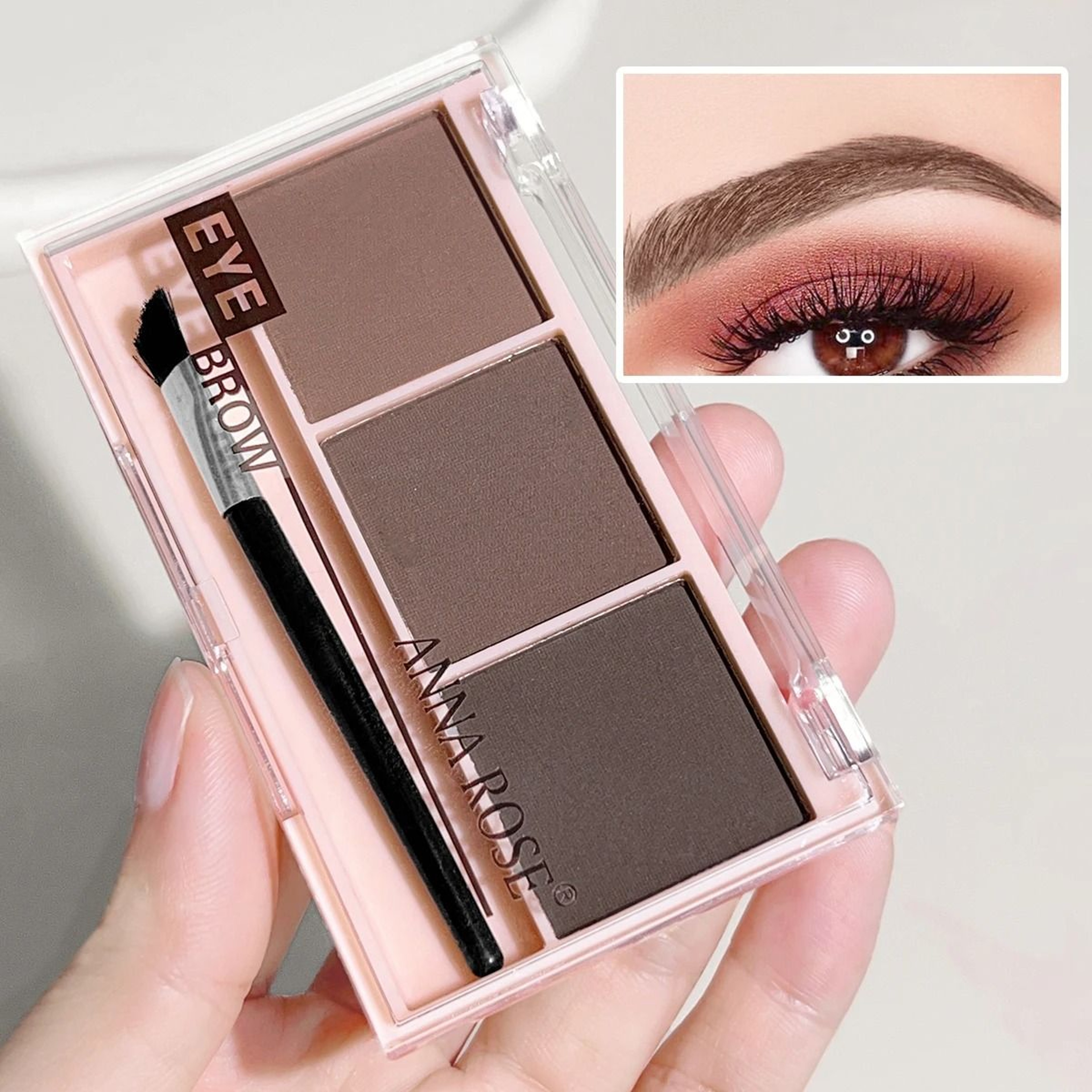 ThreeColor Eyebrow Powder Palette  Waterproof  LongLasting 3D Sculpting Kit 0