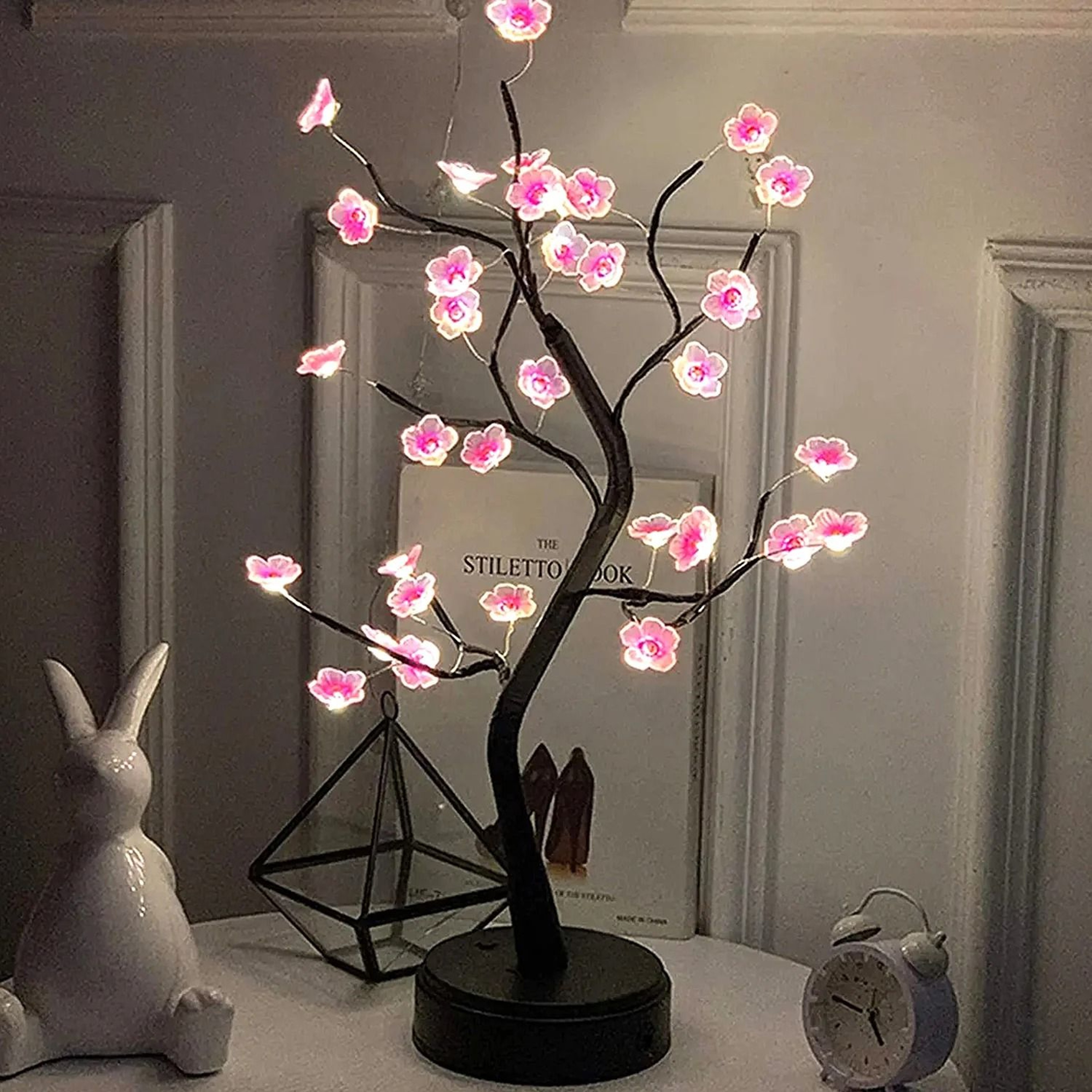 Artificial Bonsai Desktop Tree Lamp  USBBattery Powered LED Night Light 0
