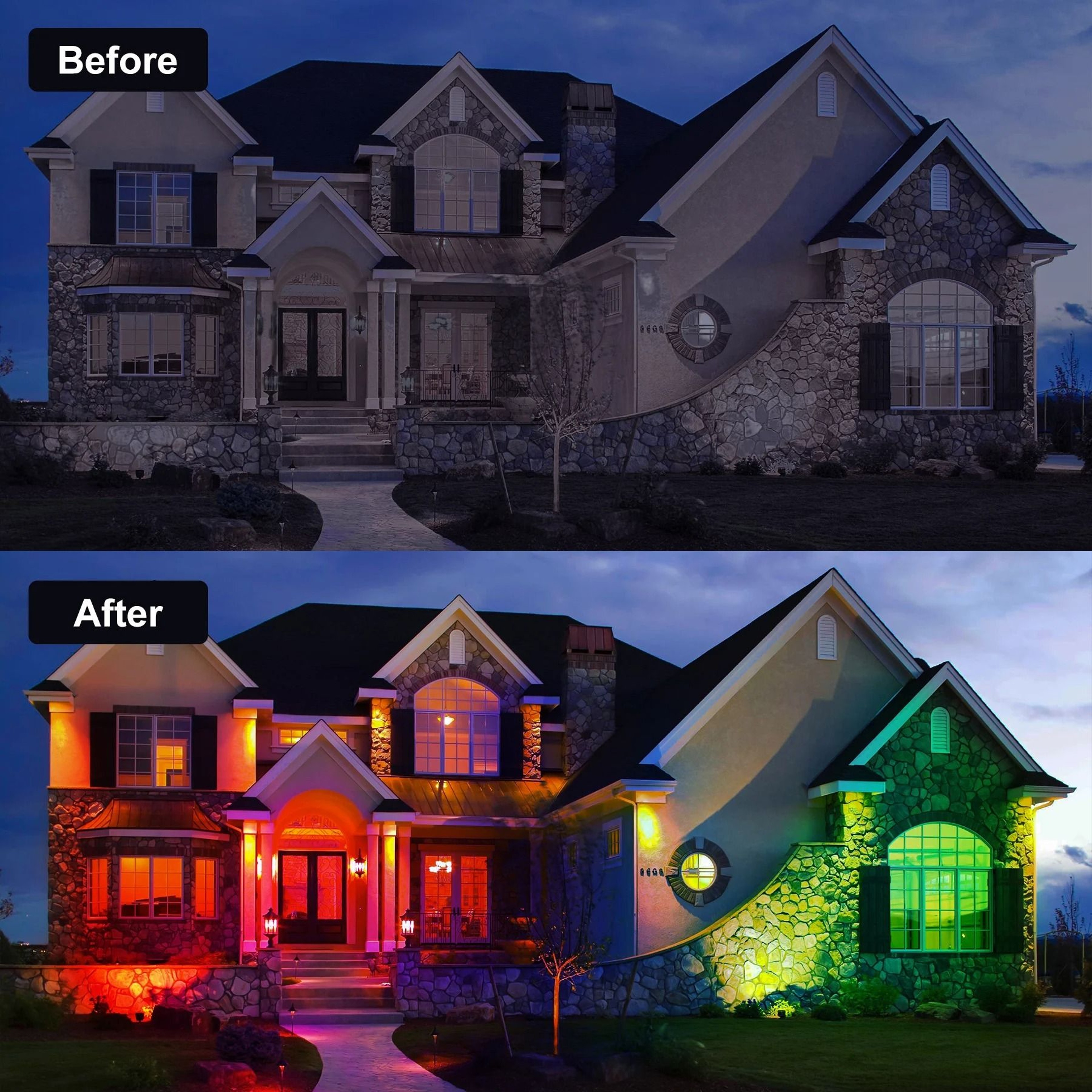 Solar Power Spotlight  Adjustable Temperature Outdoor Garden Light  IP65 Waterproof Lamp 4