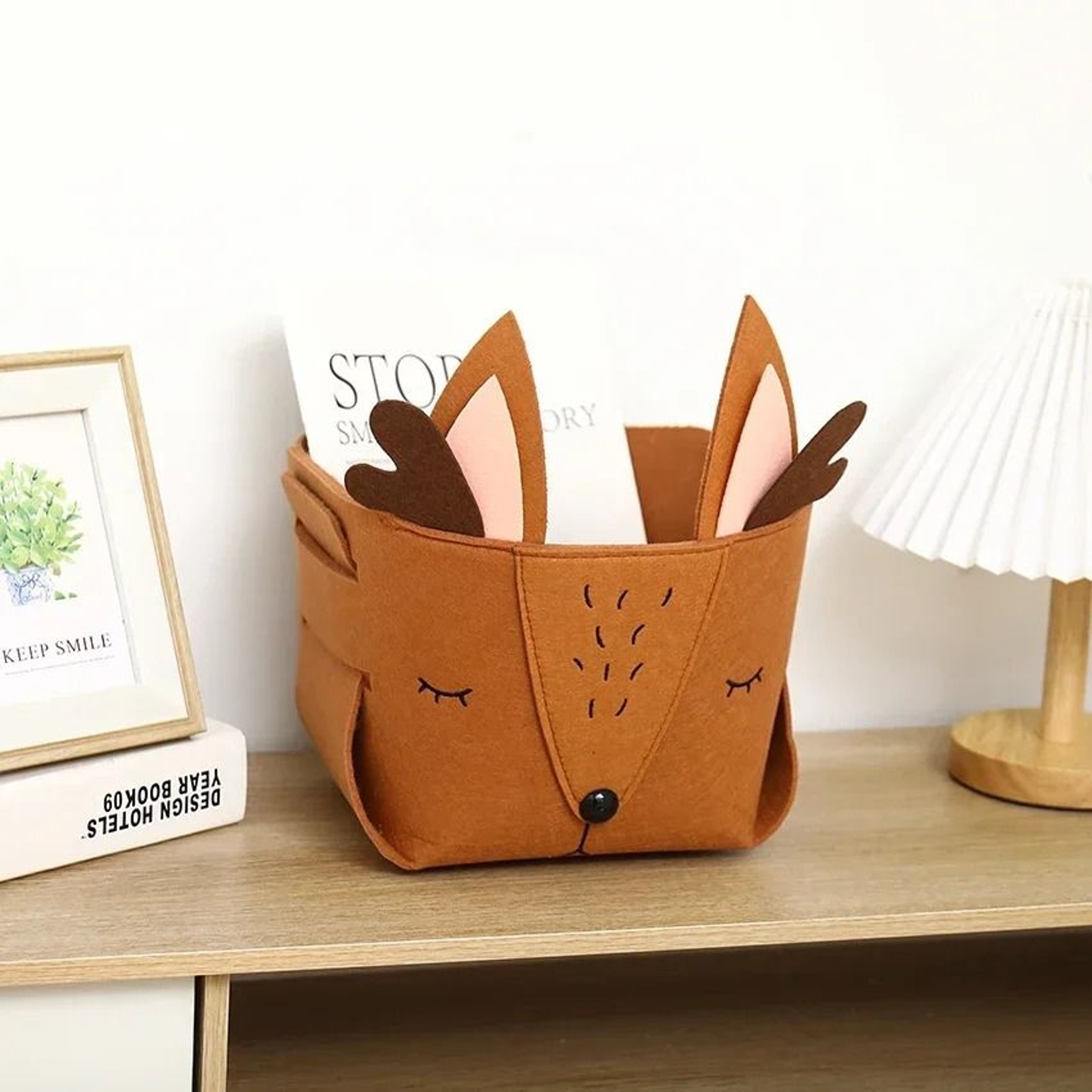 Animal DIY Storage Box  Foldable Felt Fabric Nursery Organizer  Toy Basket 5