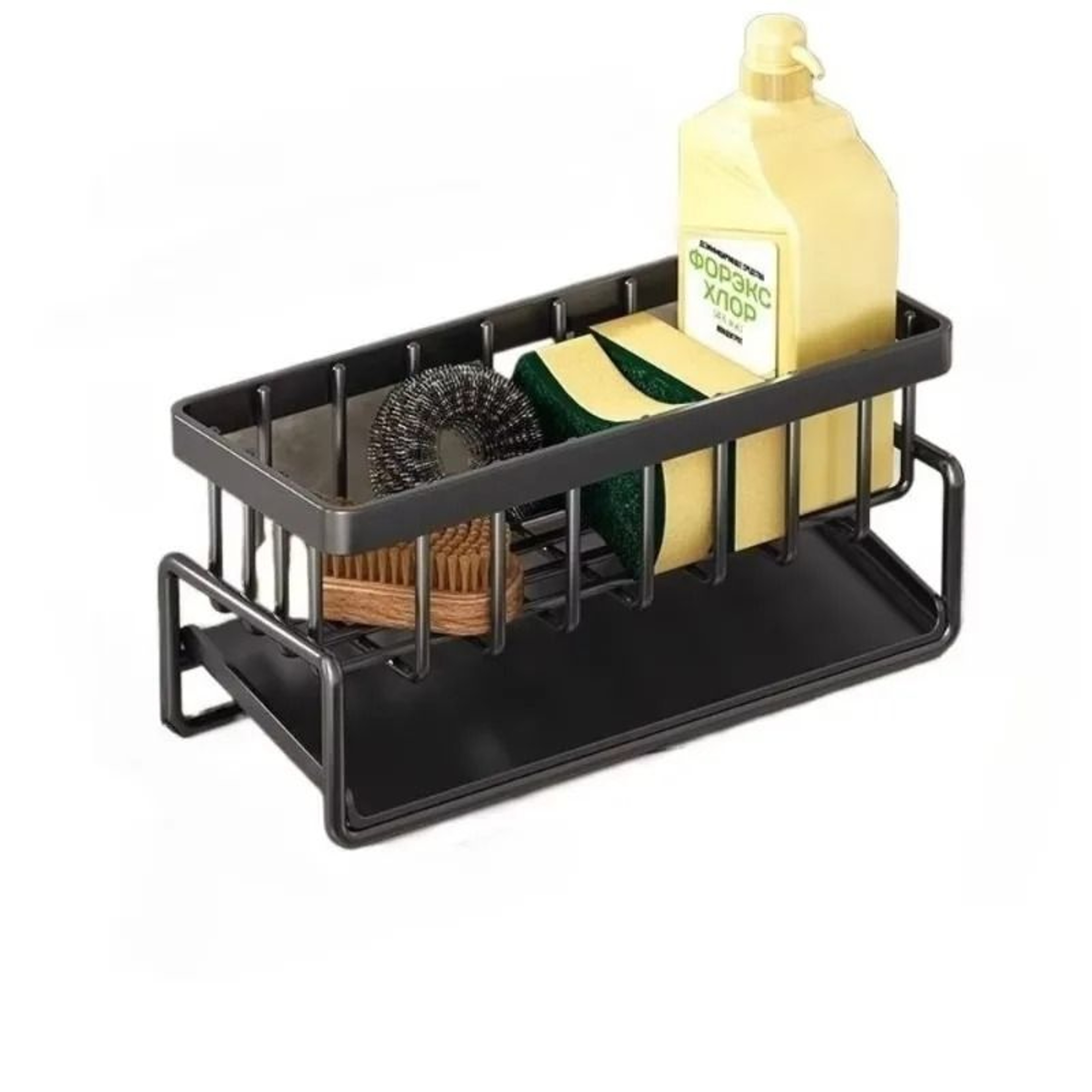 Stainless Steel Sink Organizer  MultiLayer Drain Rack With Integrated Sponge  Soap Holder 5