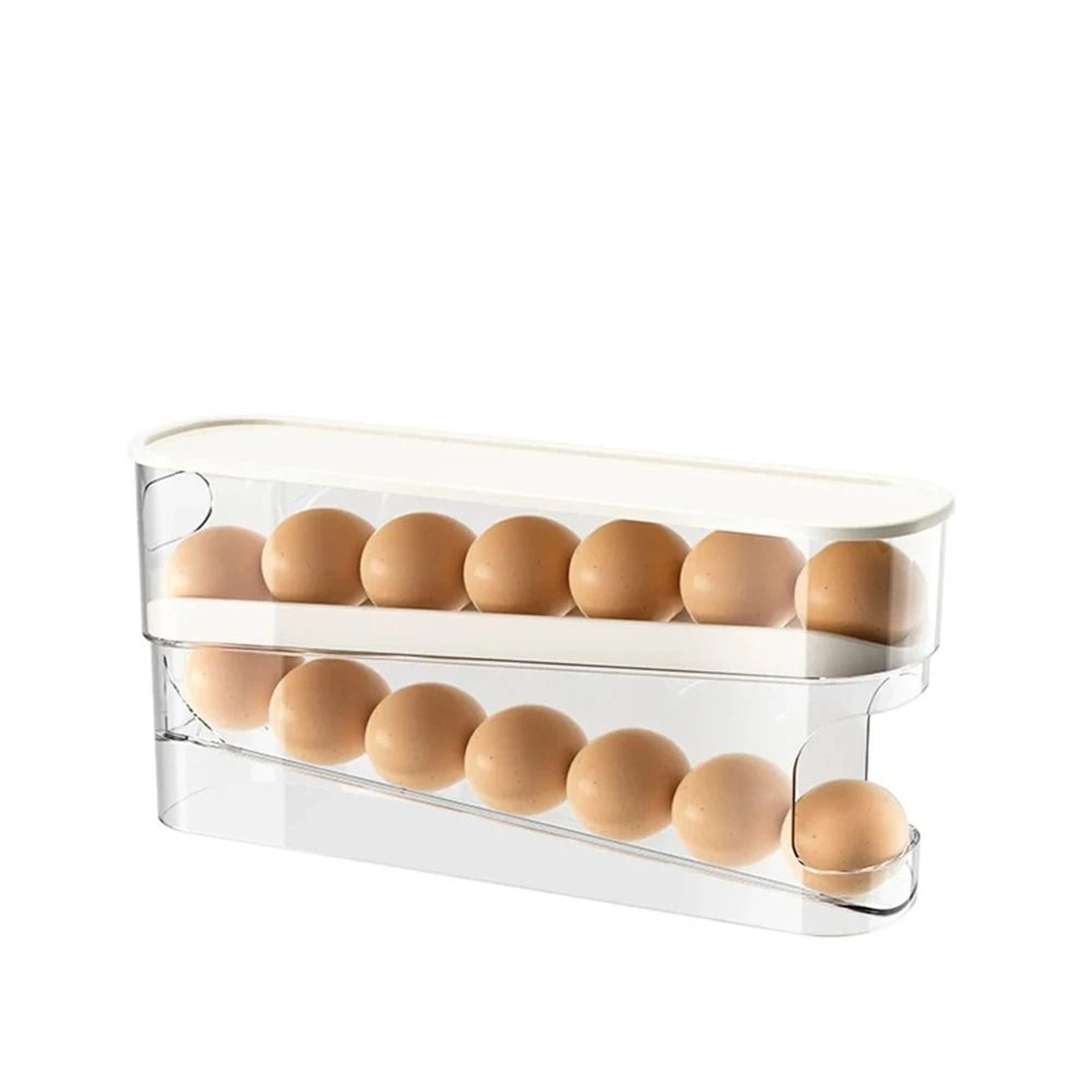 SlideType Automatic Egg Roller  DoubleTier SpaceSaving Refrigerator  Countertop Organizer 6