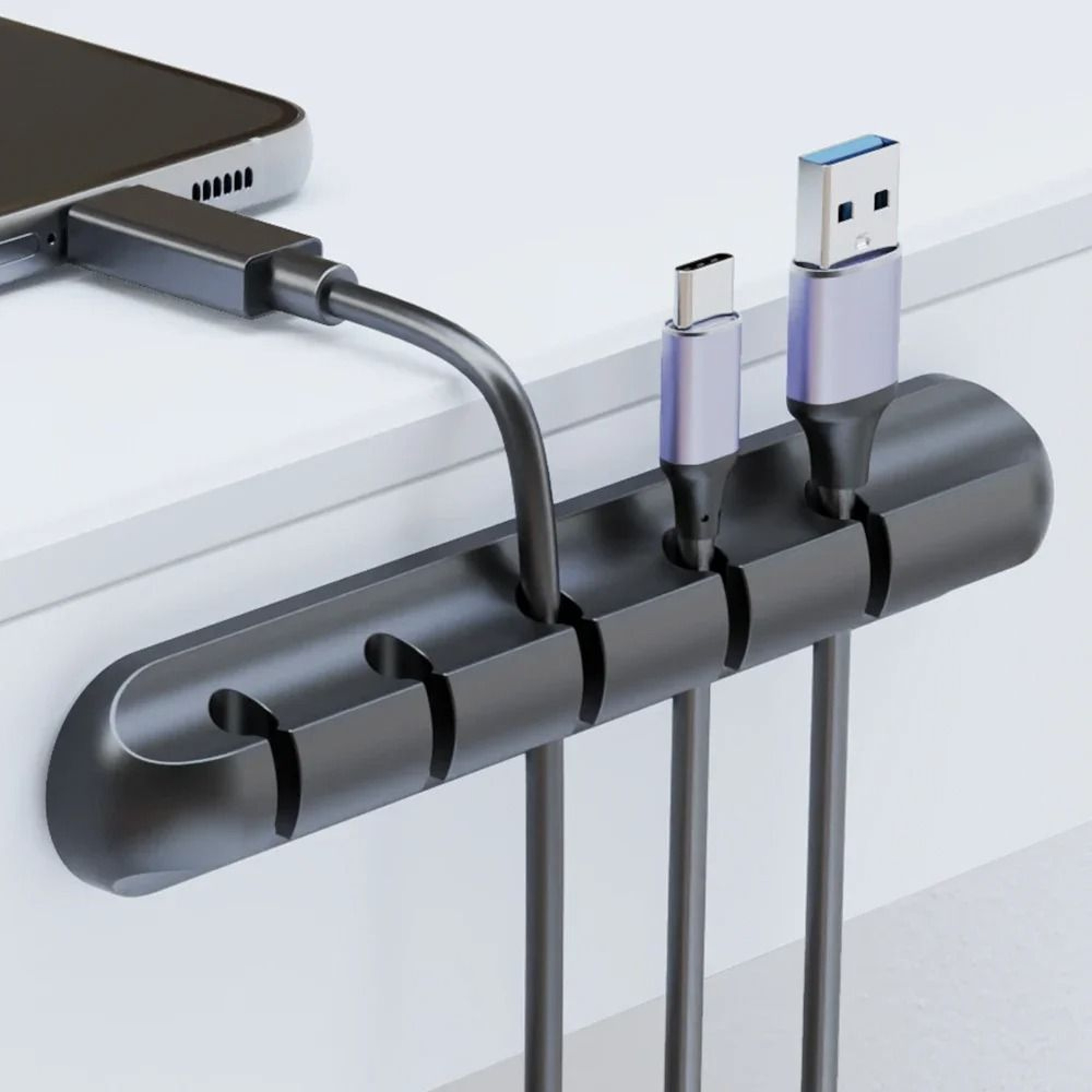 Adhesive Cable Holder Clips  MultiSlot Cord Management  Wire Organizer For Desktop  Nightstand 0