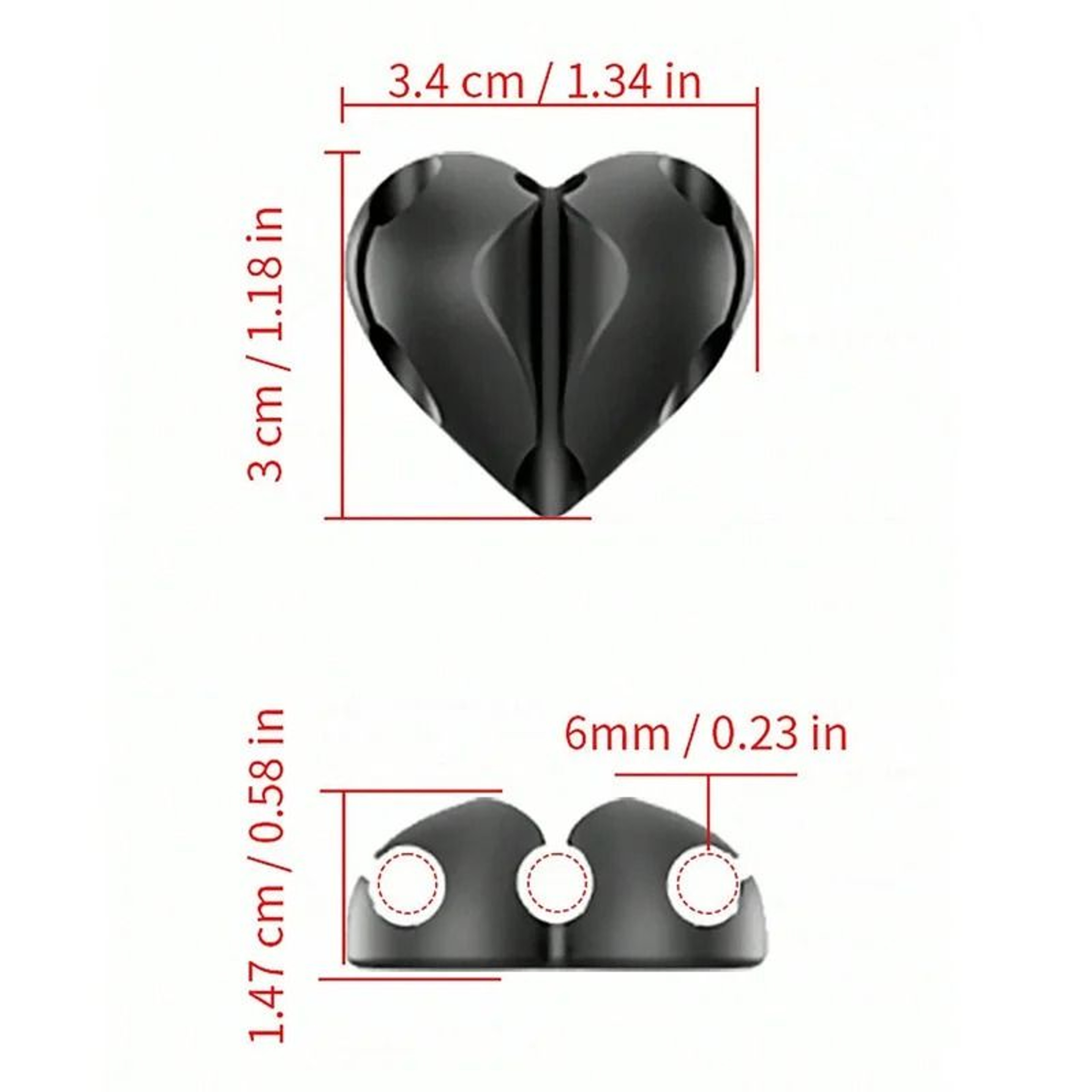 2Piece HeartShaped Mini Cable Winder Set  Decorative USB Charging Cable Clips  Desk Tidy Organizers 4