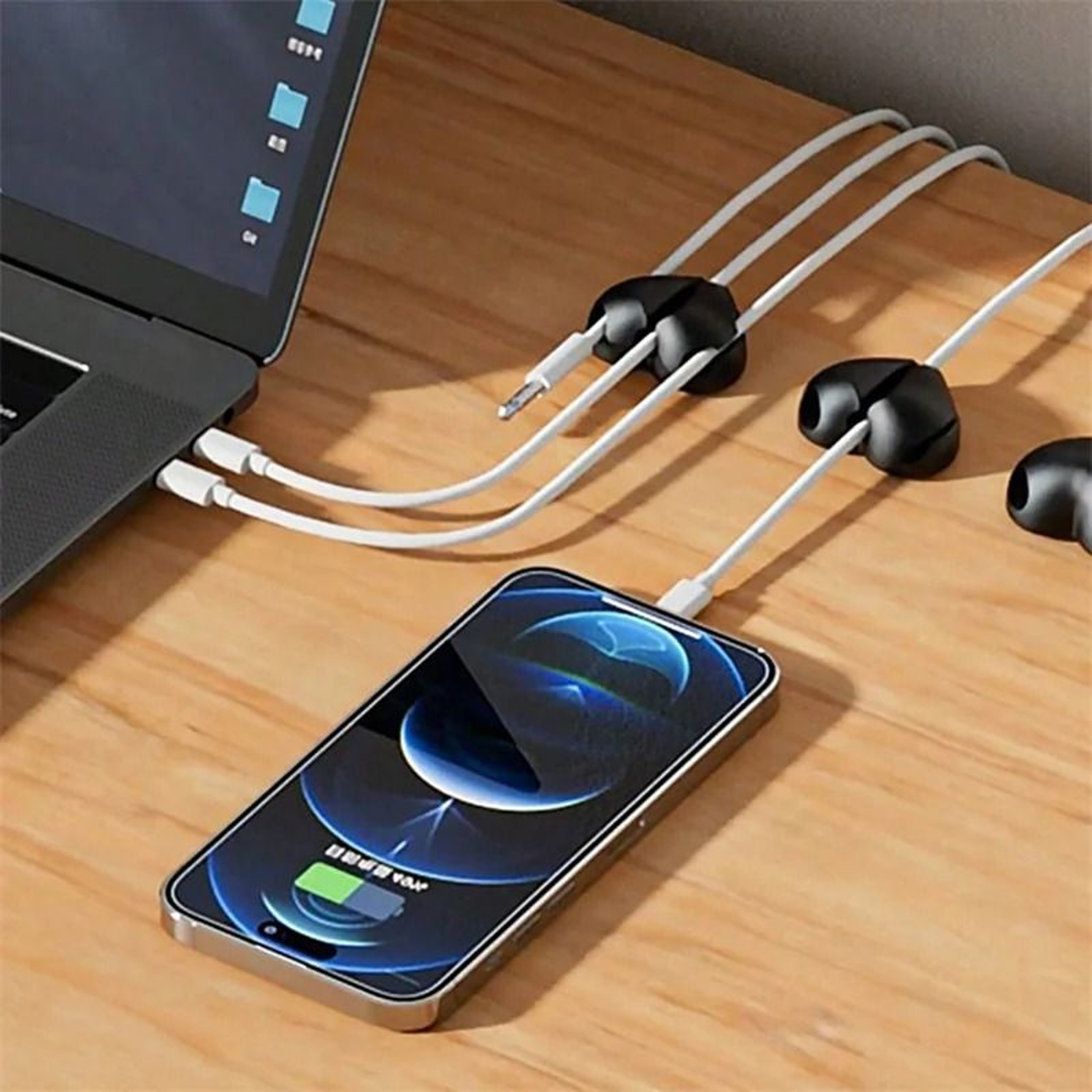 2Piece HeartShaped Mini Cable Winder Set  Decorative USB Charging Cable Clips  Desk Tidy Organizers 5