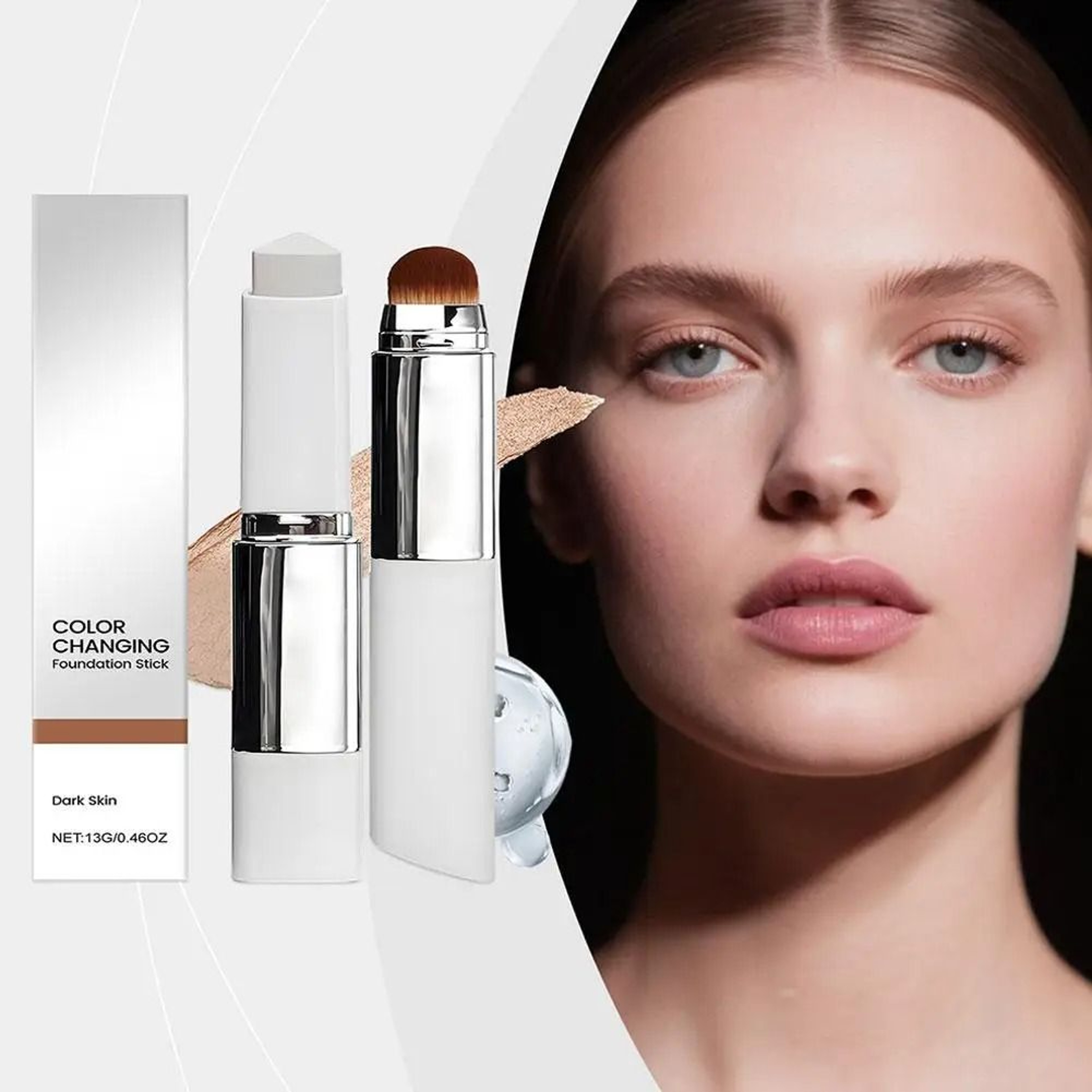 2in1 ColorChanging Foundation Stick  Lightweight Moisturizing  Brightening Liquid Base 3