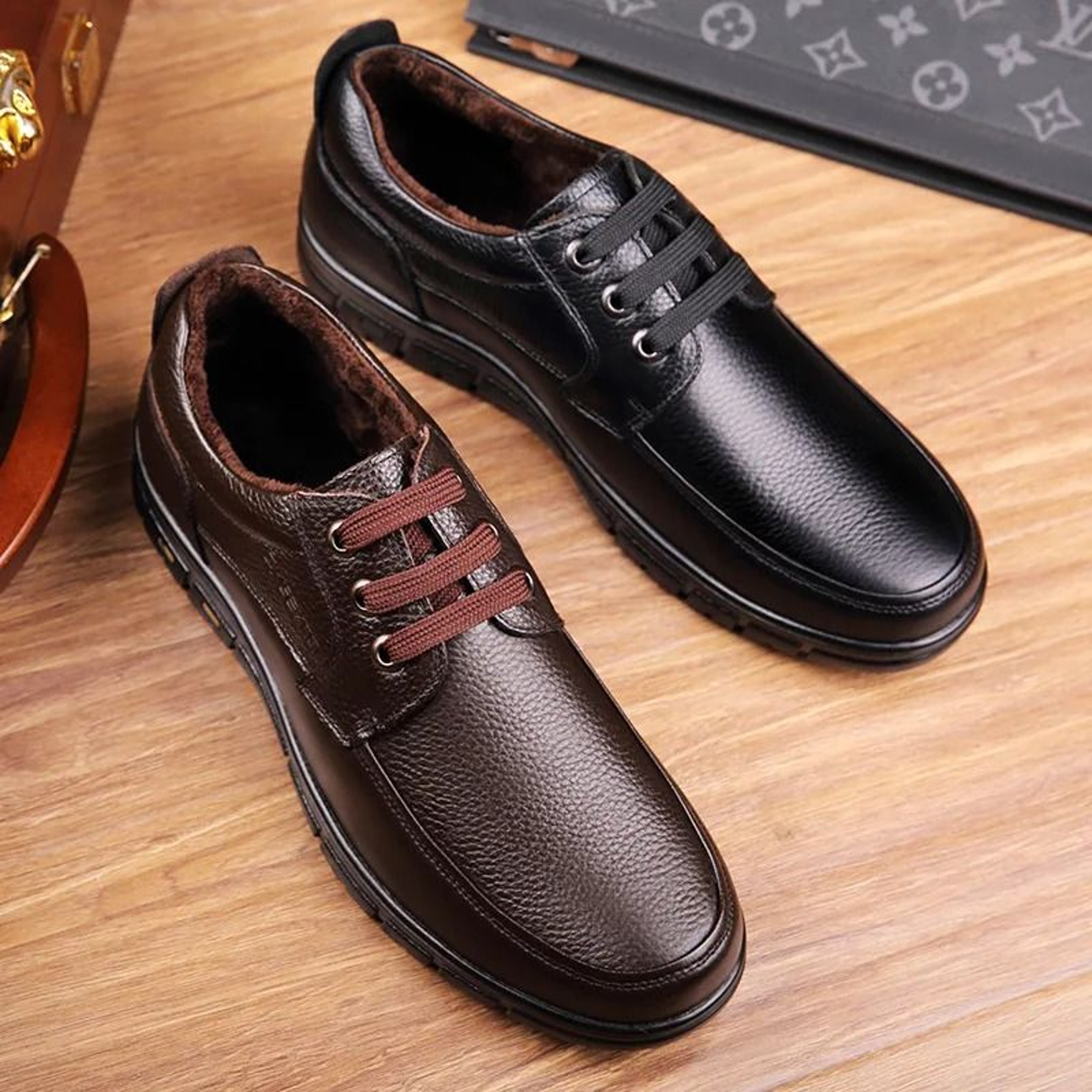 Mens Genuine Leather Lightweight Comfort Loafers 0