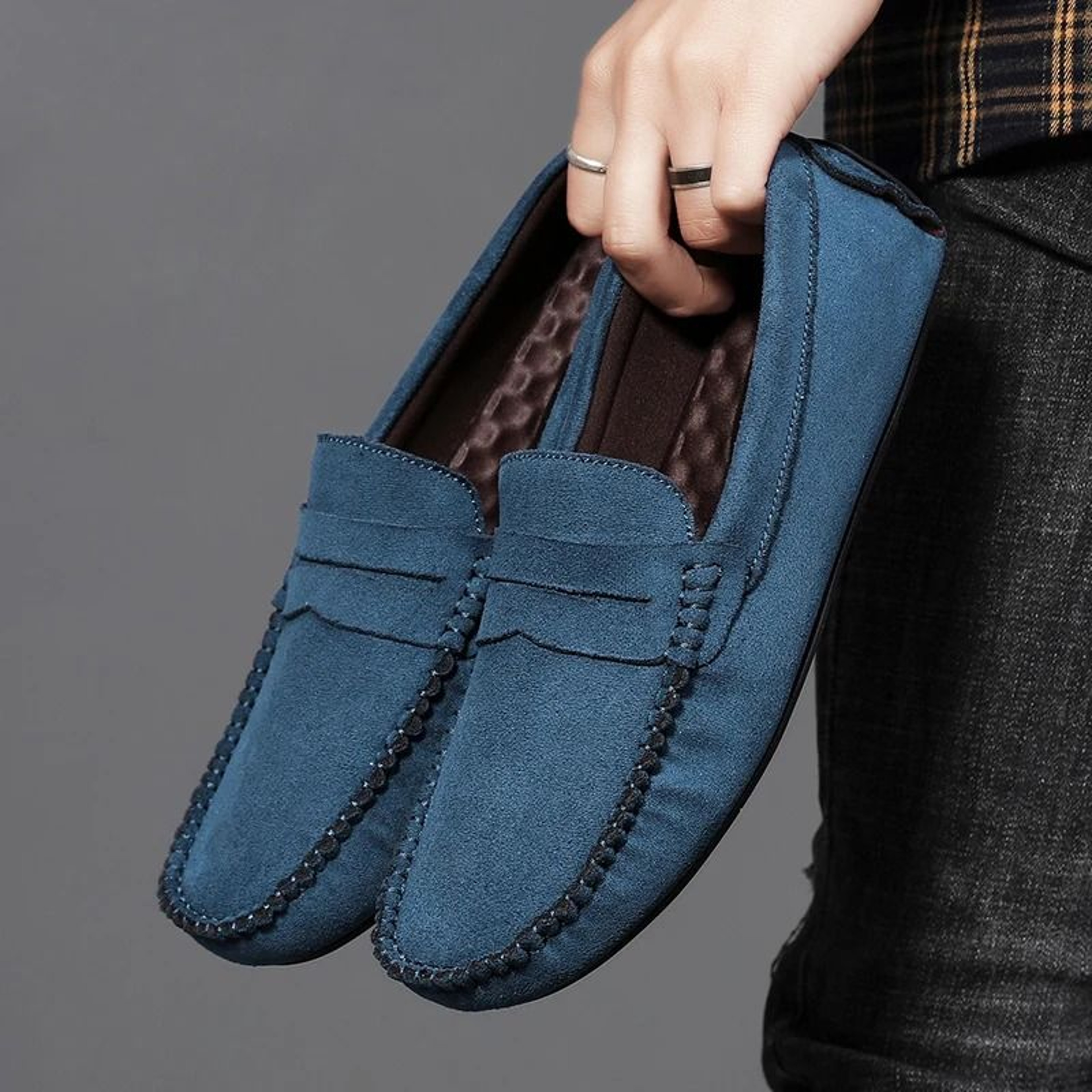 Fashion Suede Mens Luxury Driving Loafers 8
