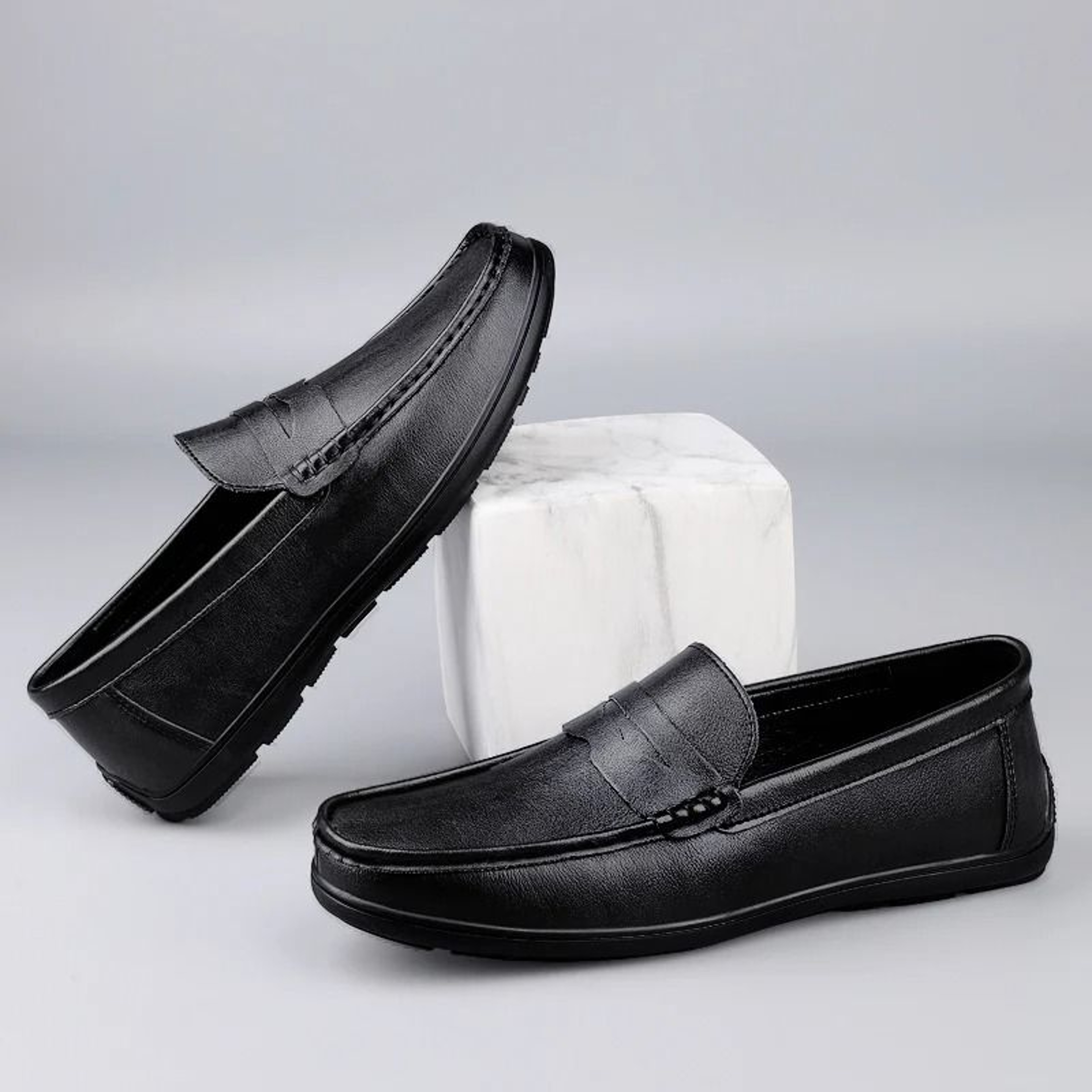 Mens Genuine Leather Luxury Dress Loafers 4
