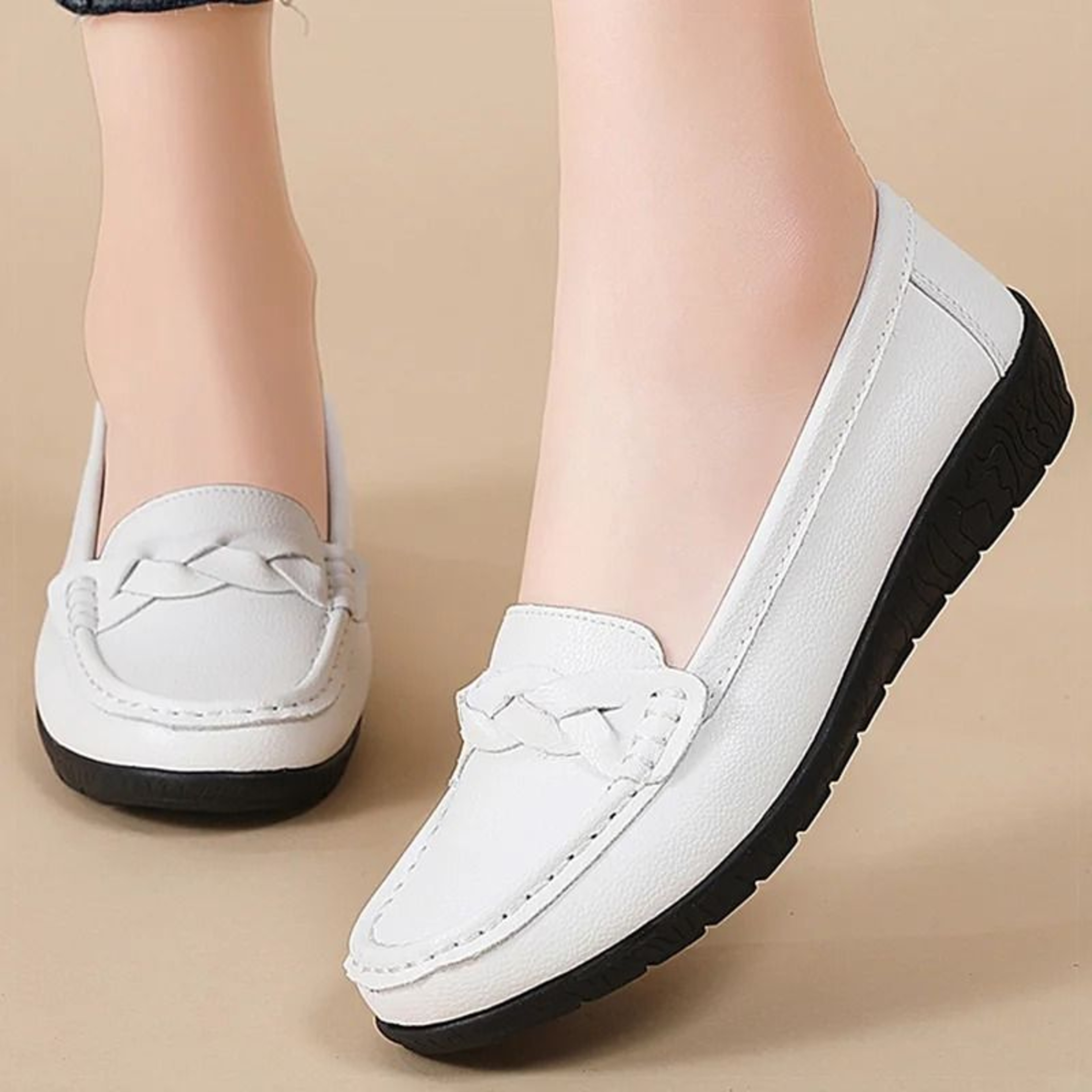 Womens Soft Leather Casual Loafers 4