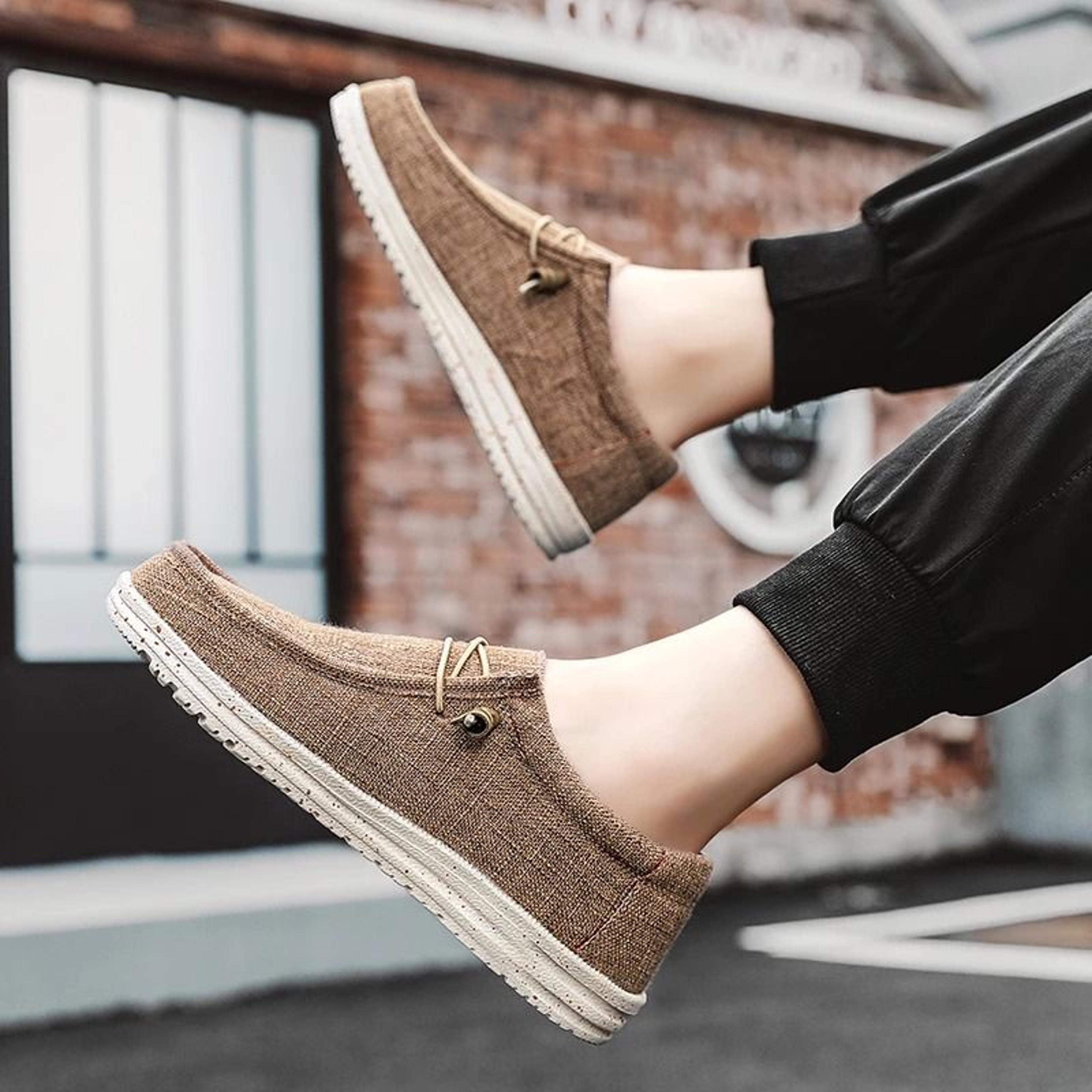 Mens Casual Canvas Breathable Loafers 4