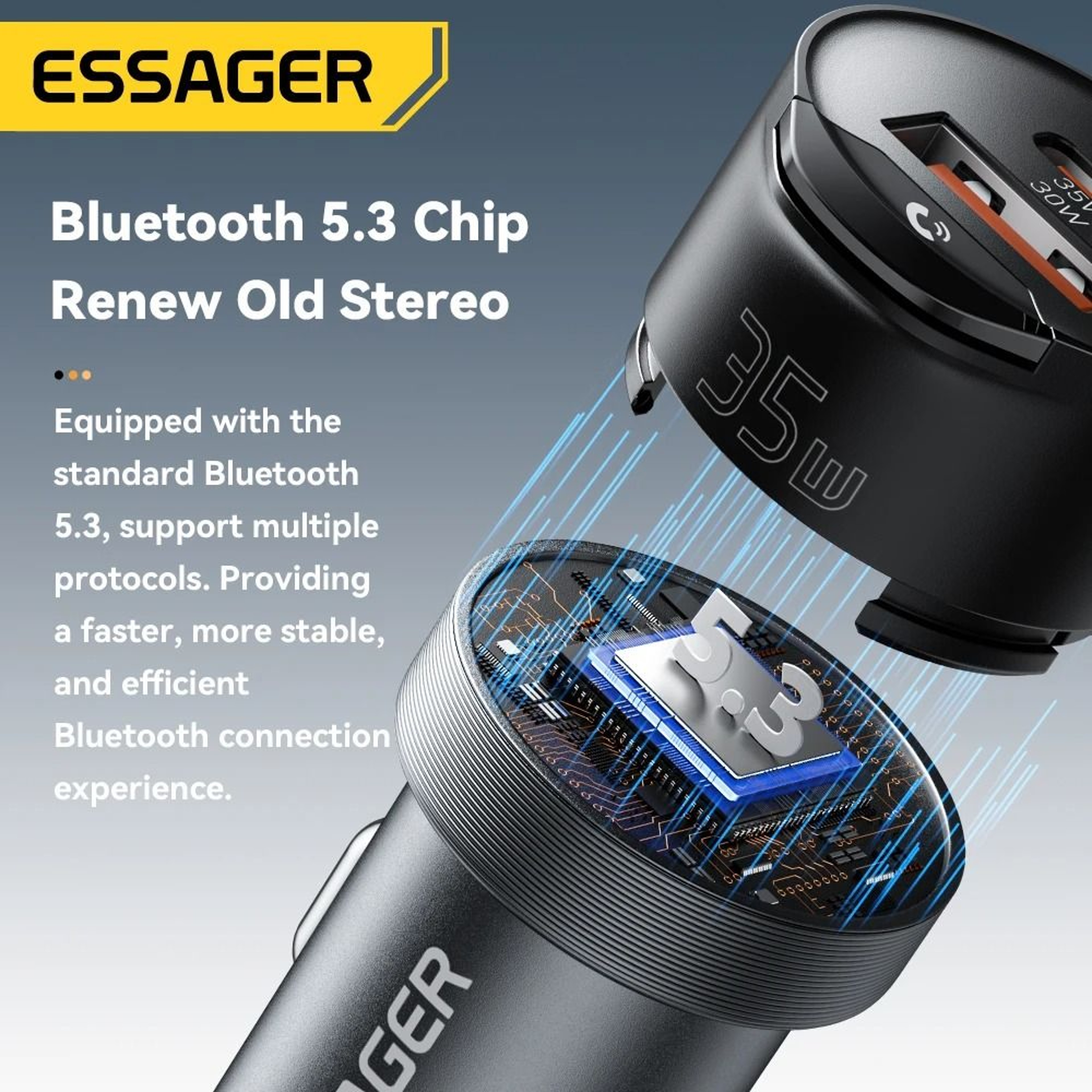 Bluetooth 53 Fast Charging Car AUX Adapter 3