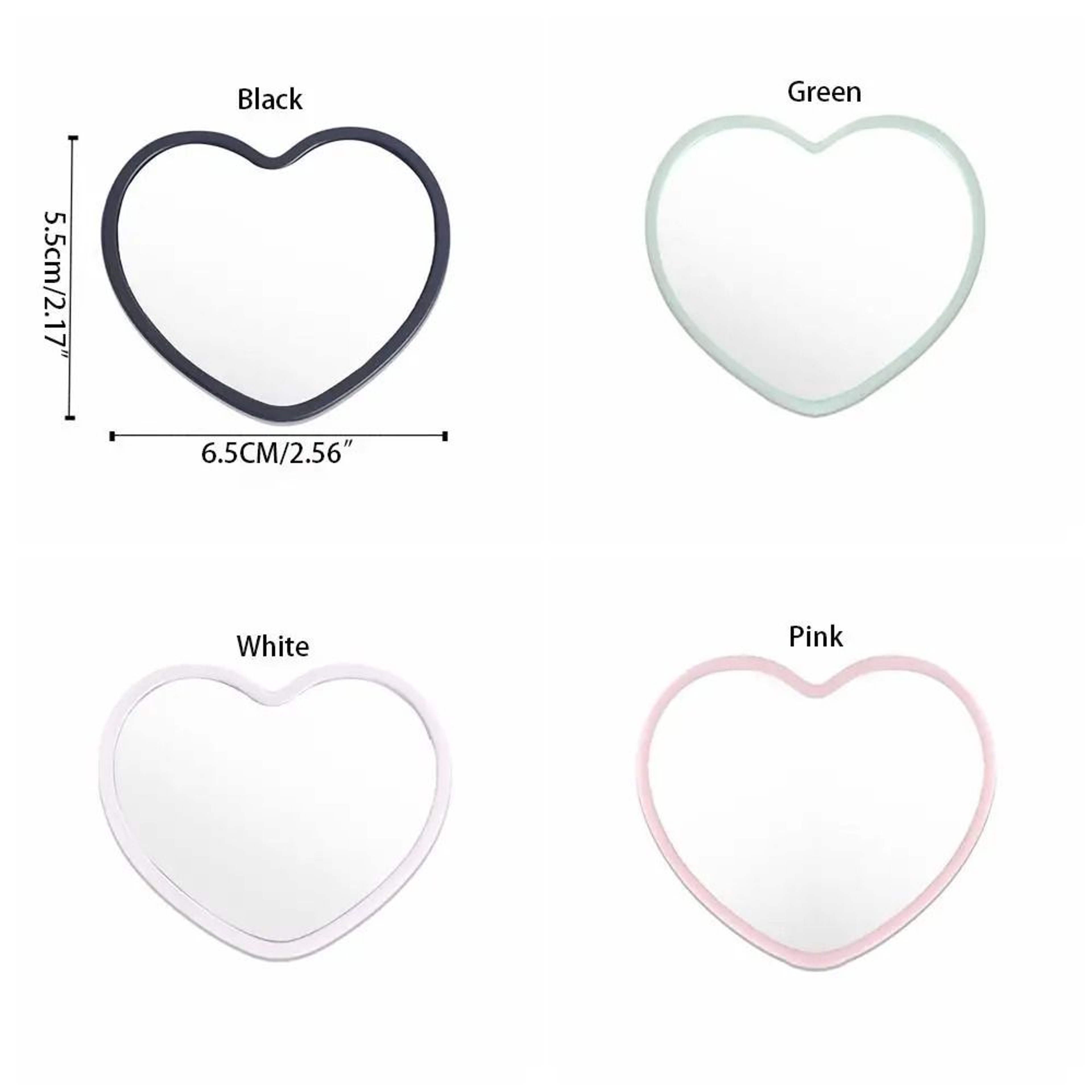 Charming HeartShaped Handheld Beauty Mirror 5
