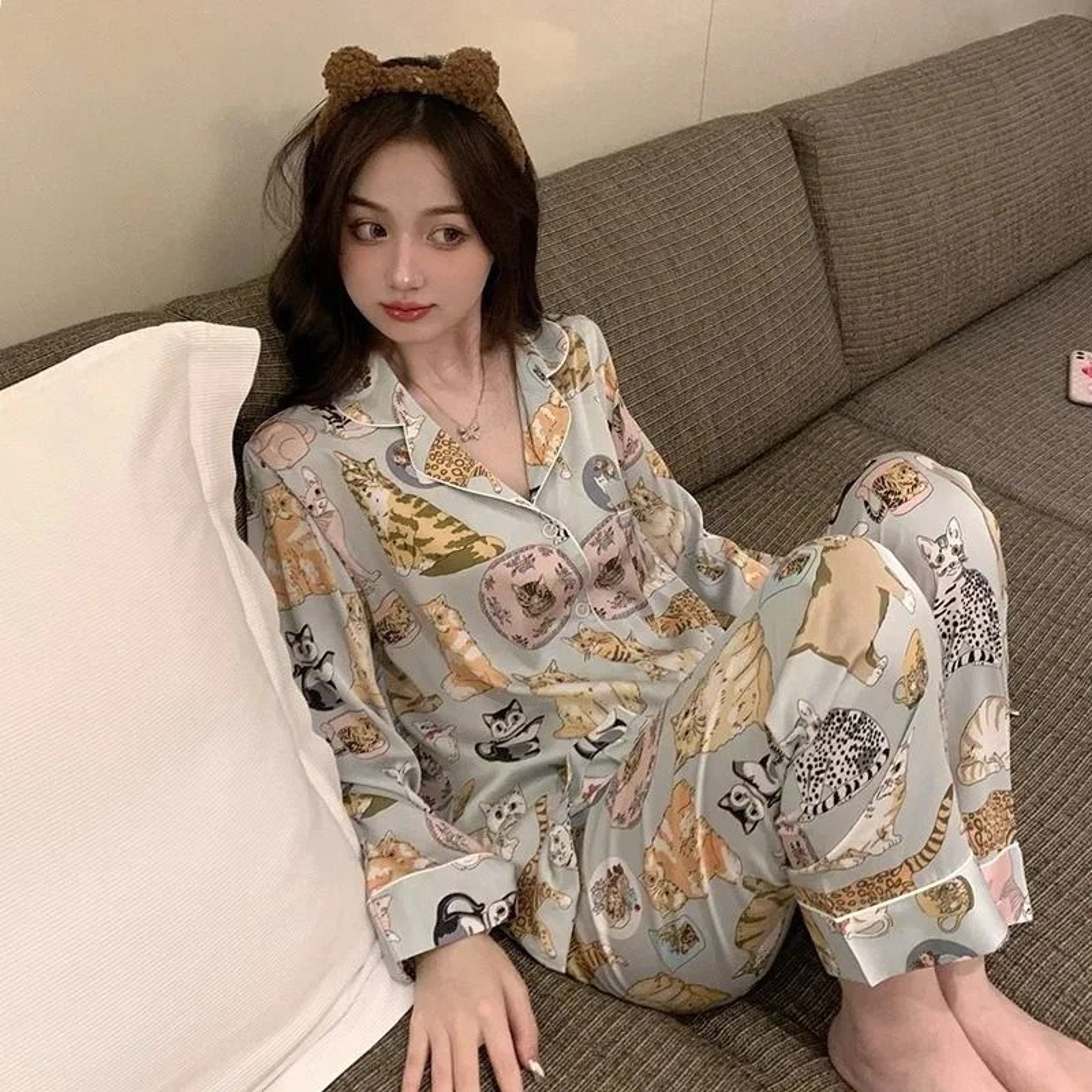 Cartoon Long Sleeve Pajama Set  Comfortable Autumn  Winter Loungewear 0