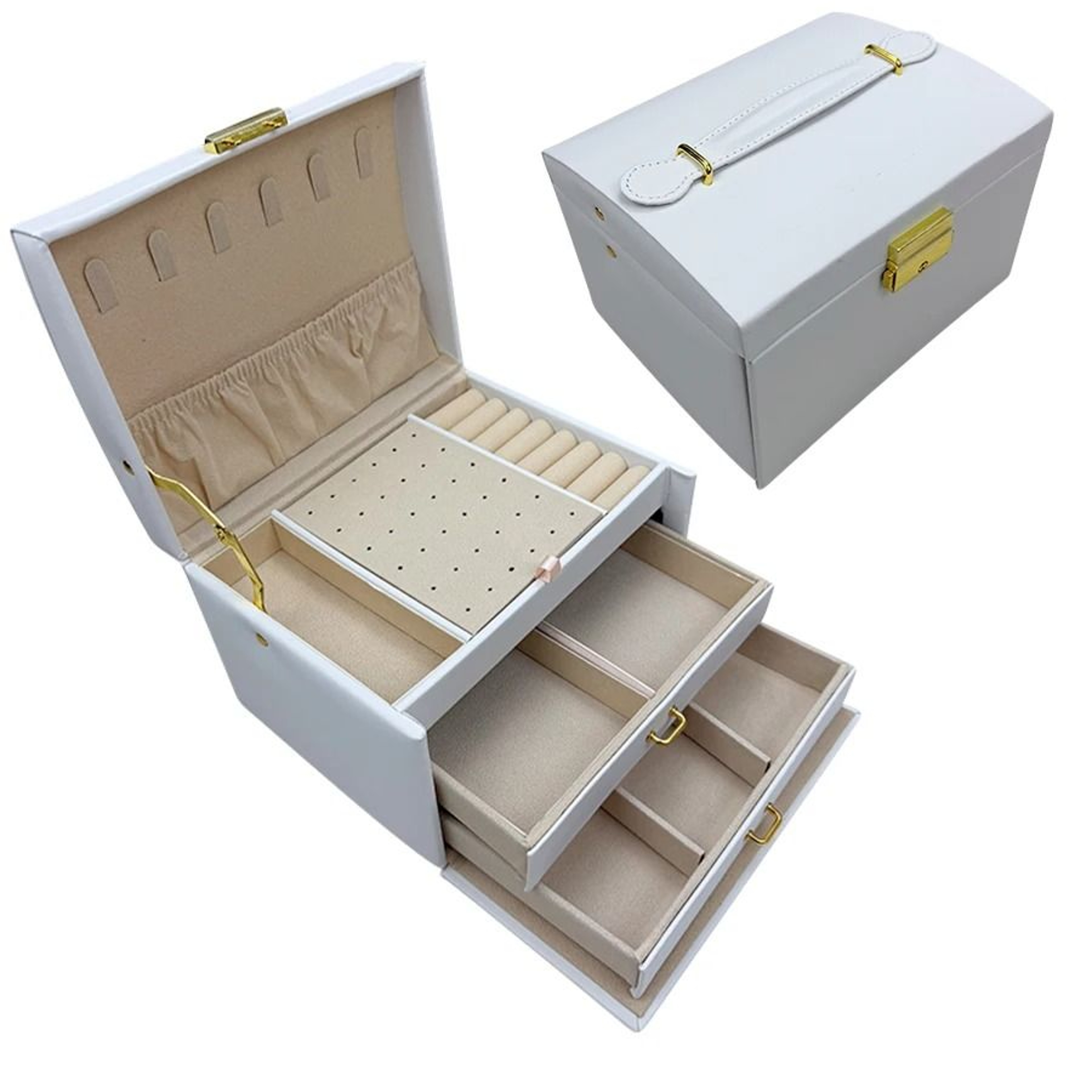 Lock Arch ThreeLayer Jewelry Box  Secure AllinOne Storage 6