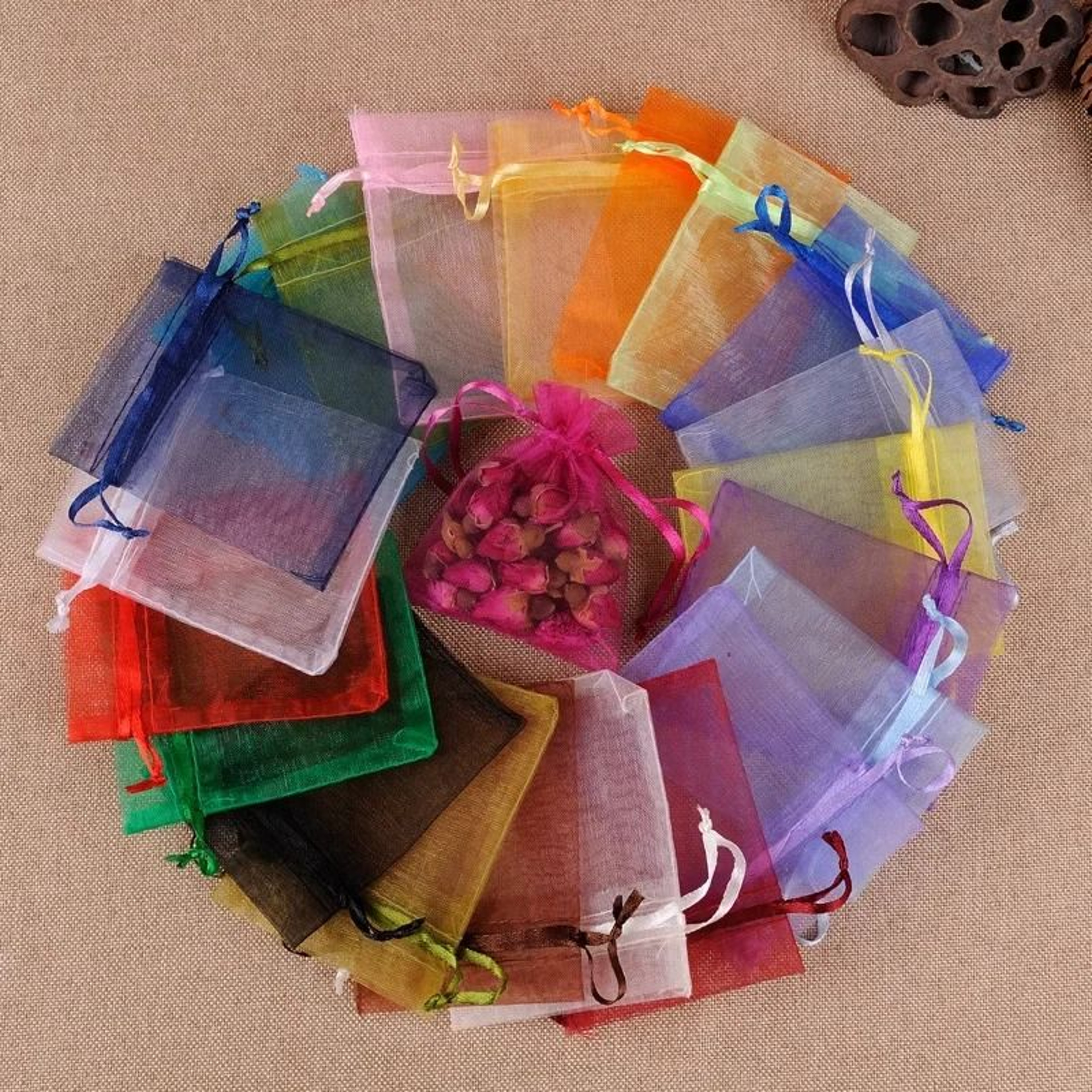 Elegant Drawstring Jewelry Pouches  50 Pcs Gift  Party Bags 0