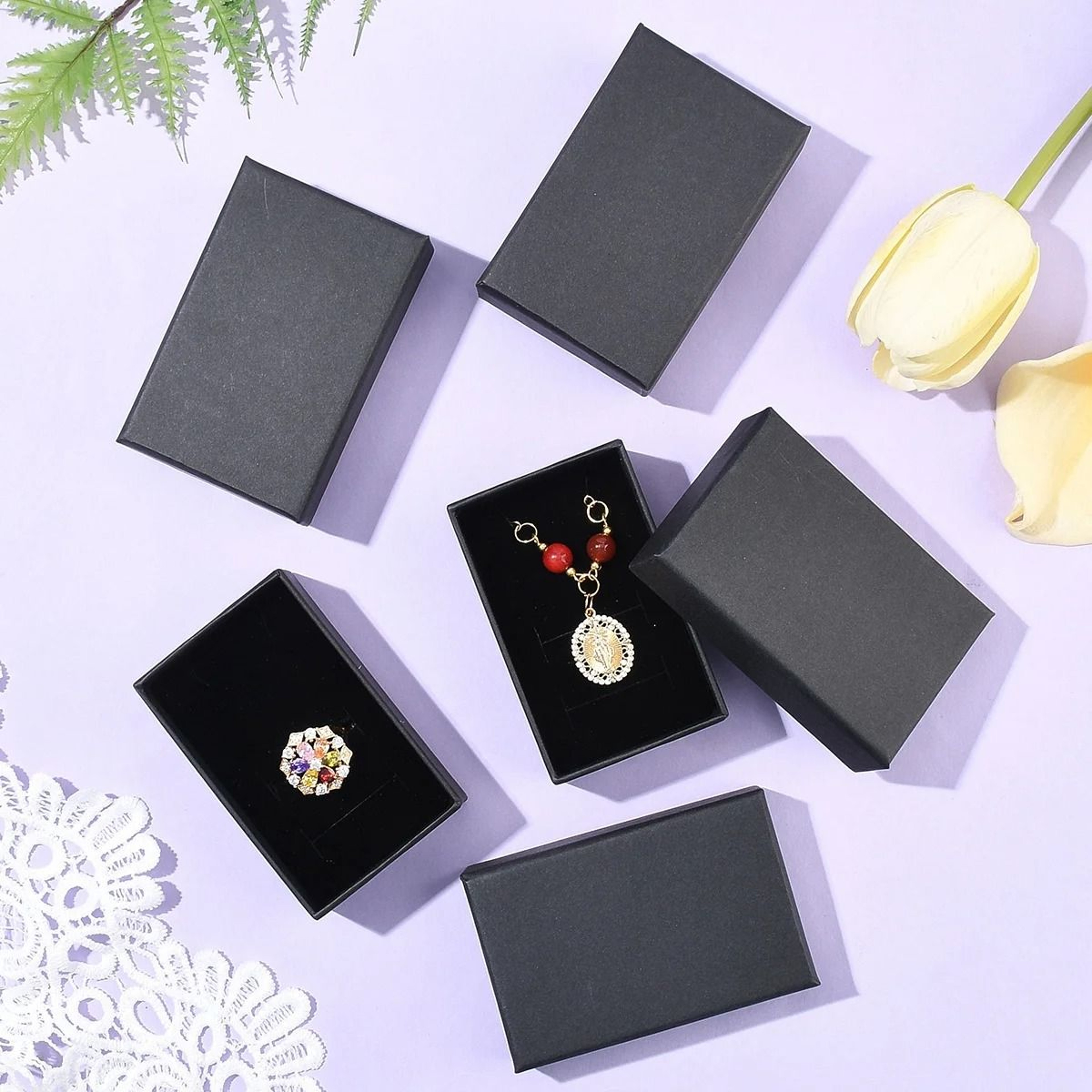 Kraft Paper Cardboard Jewelry Boxes  24 Pcs Gift Packaging Set 2