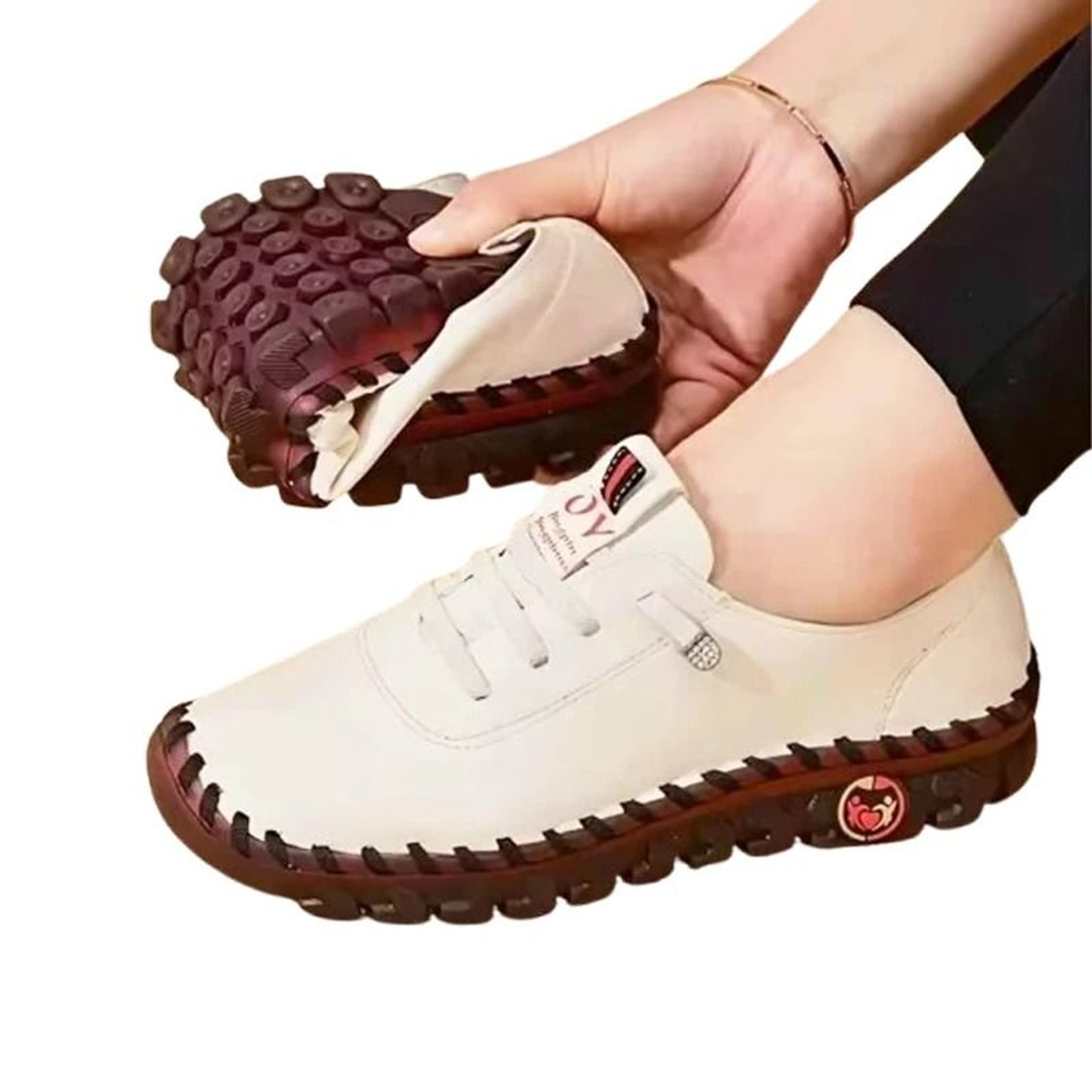Womens Leather Flat Sneakers  Comfortable Spring Casual Loafers 0