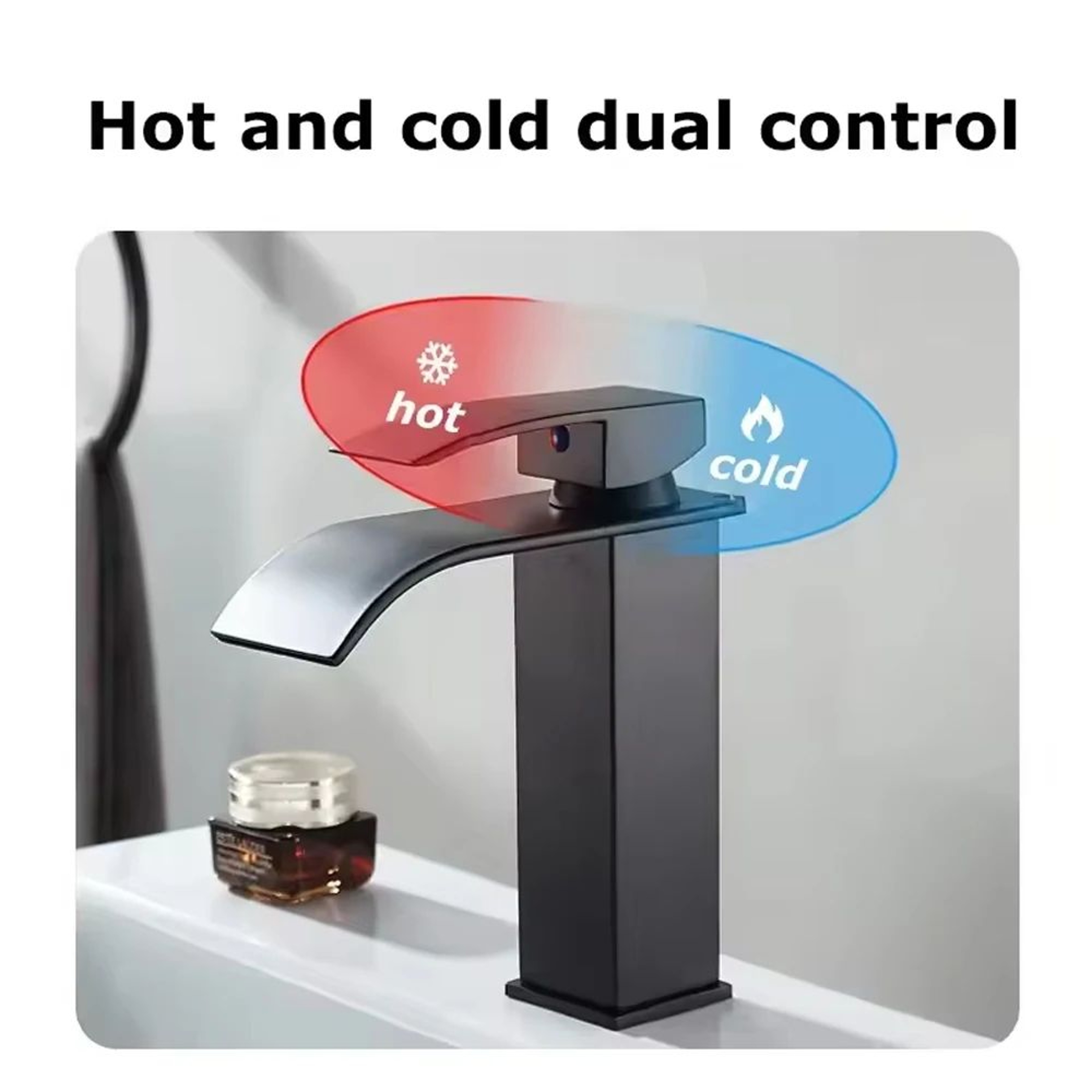Waterfall Wash Basin Faucet With Hot And Cold Water Control 3