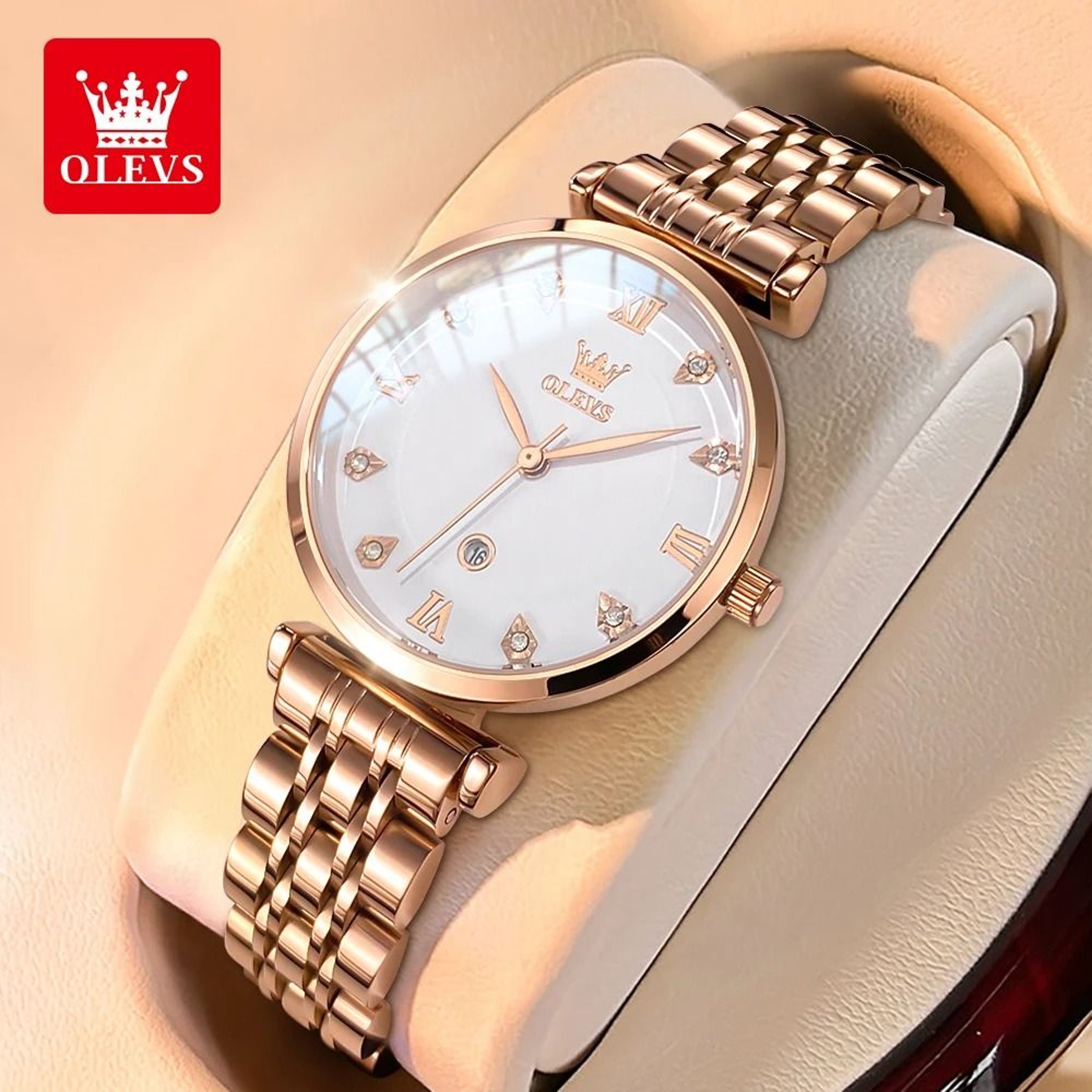 Fashion Ladies Rose Quartz Wristwatch 7
