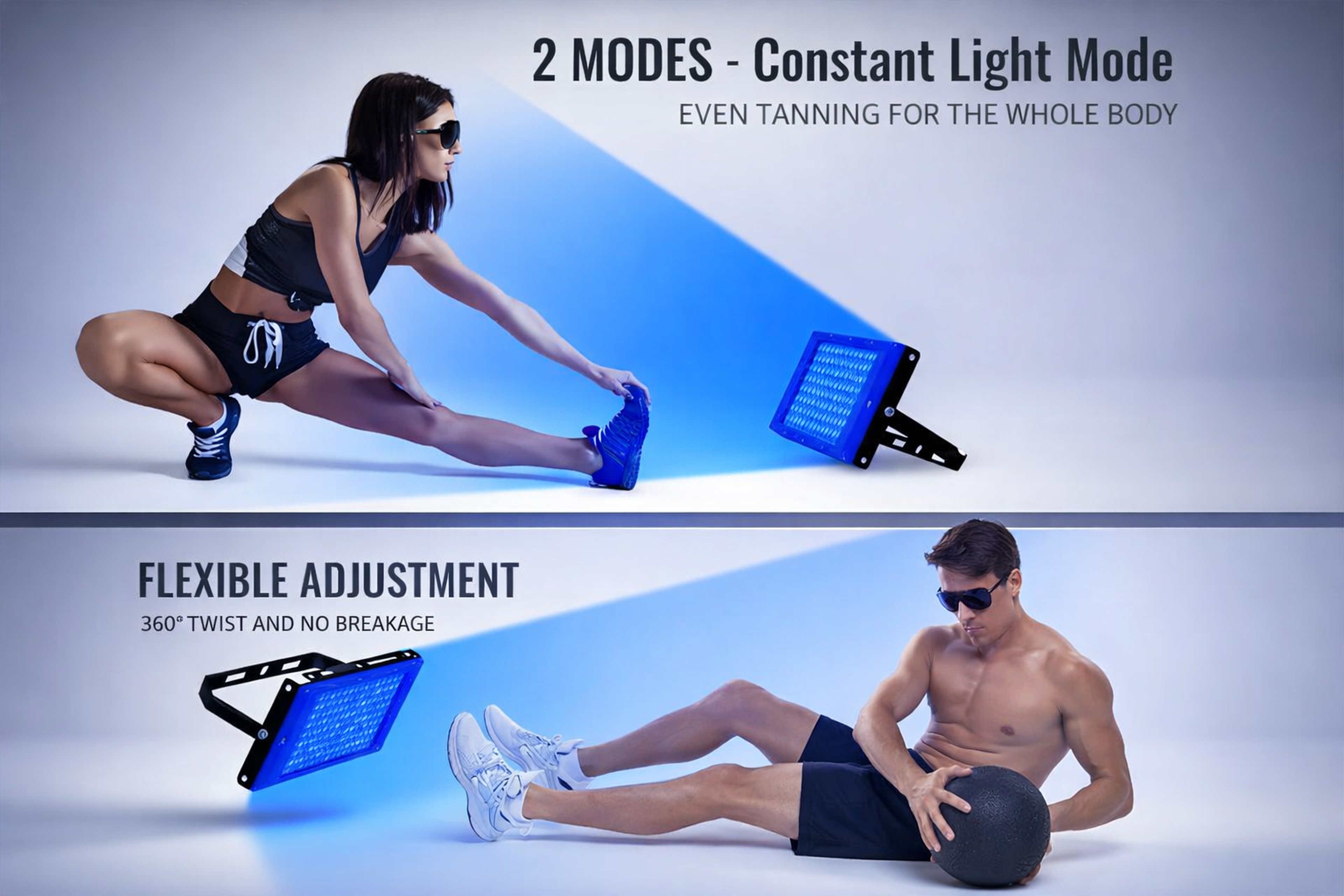 Ultraviolet Tanning Lamp with Adjustable Tripod, 50W Blue Light Body Solarium Lamp for Skin Care and Tanning – view 10