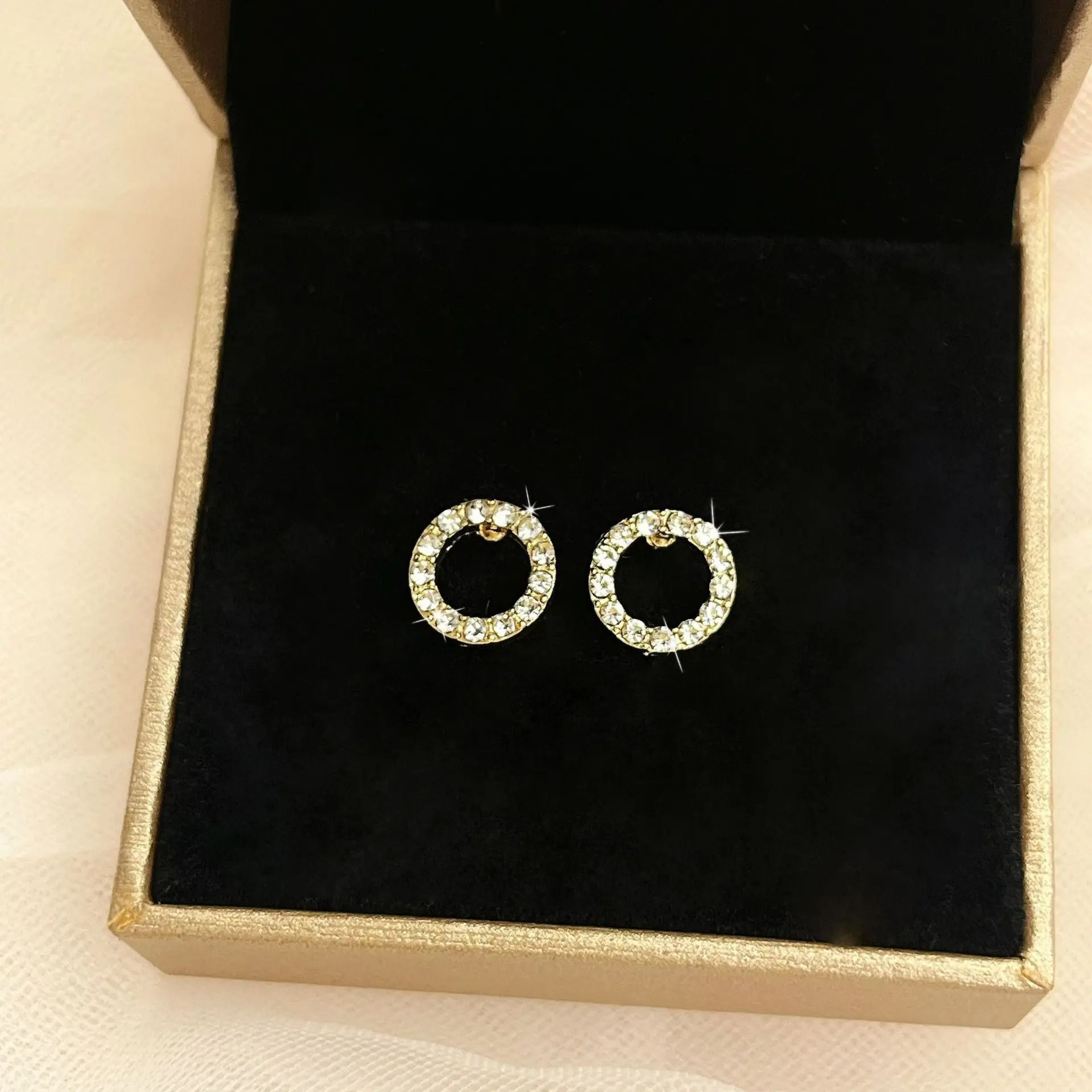 Simple Round Light Luxury Flashy Earrings 4