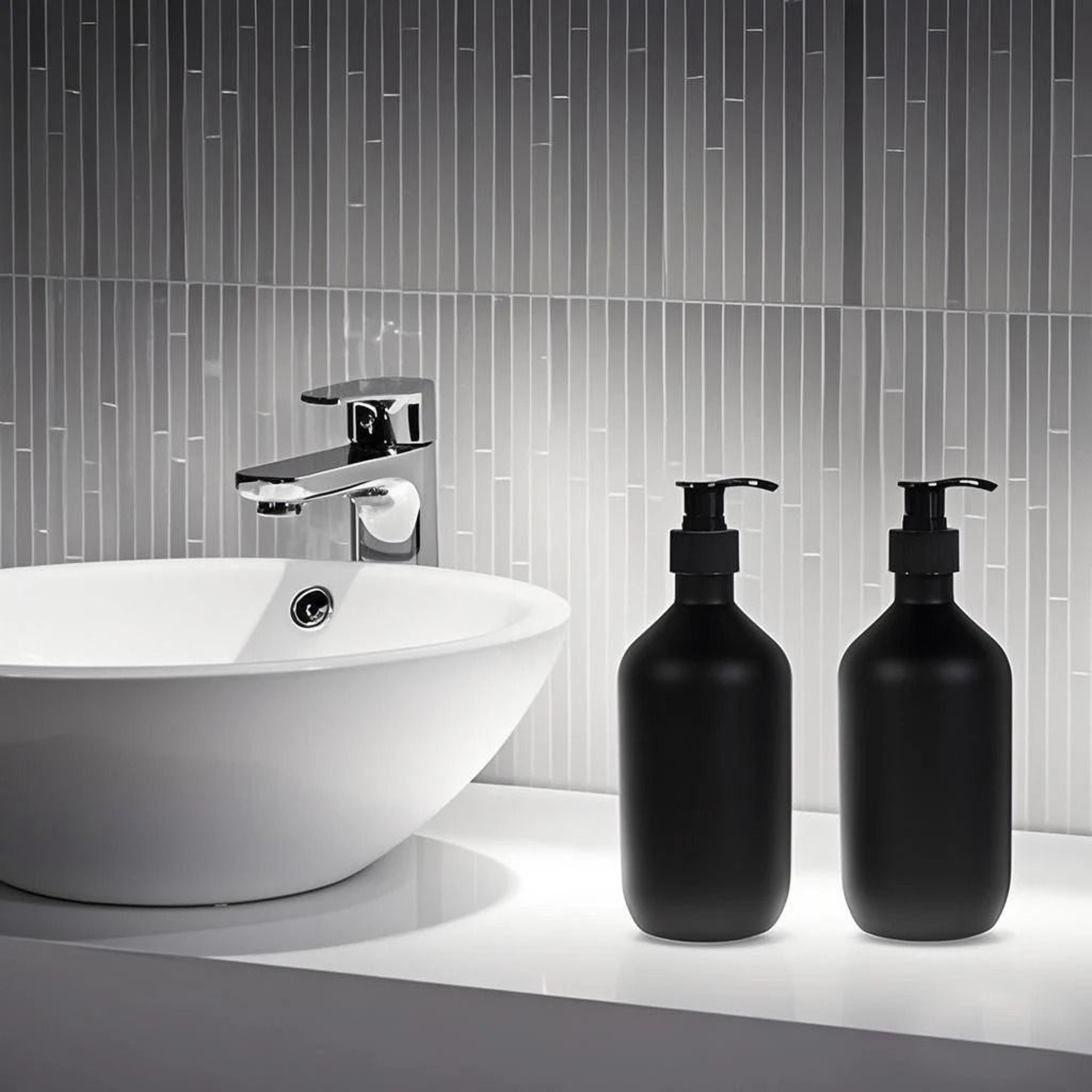 Matte Black Luxury Soap And Shampoo Dispenser  Refillable HighCapacity Bathroom Pump For Modern Hom 4