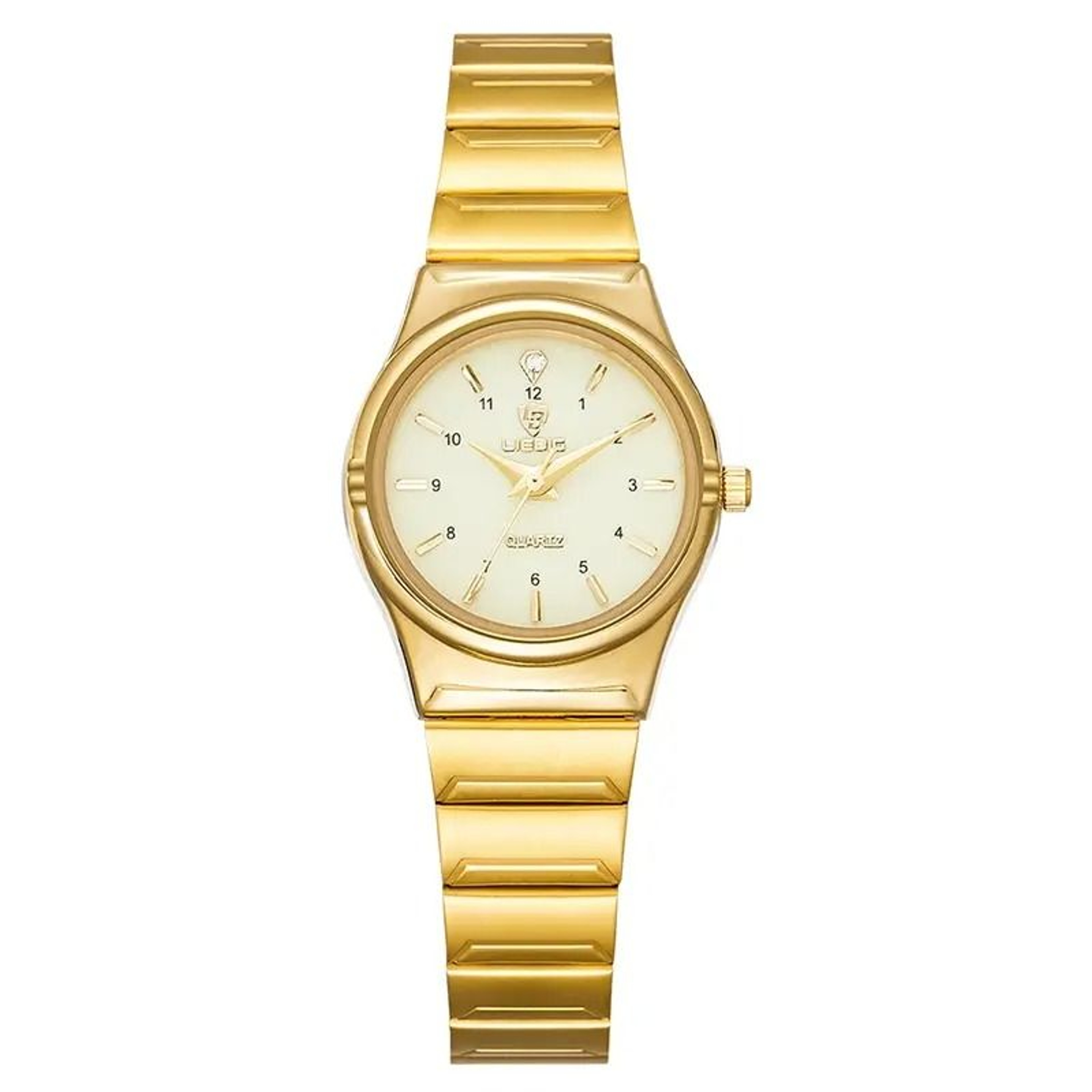 Luxury Golden Stainless Steel Quartz Watch  Elegant Japan Movement Wristwatch For Men And Women 5