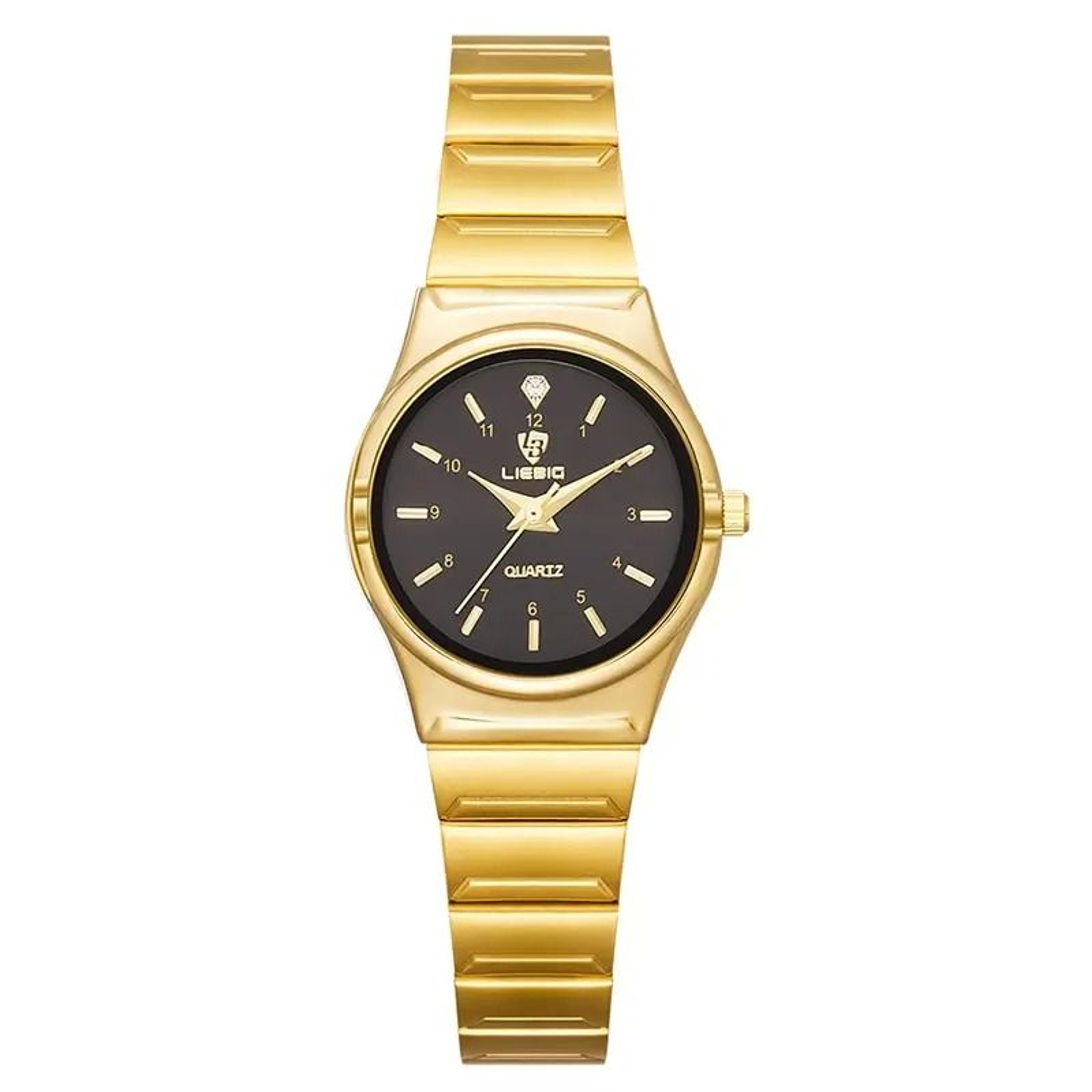 Luxury Golden Stainless Steel Quartz Watch  Elegant Japan Movement Wristwatch For Men And Women 6