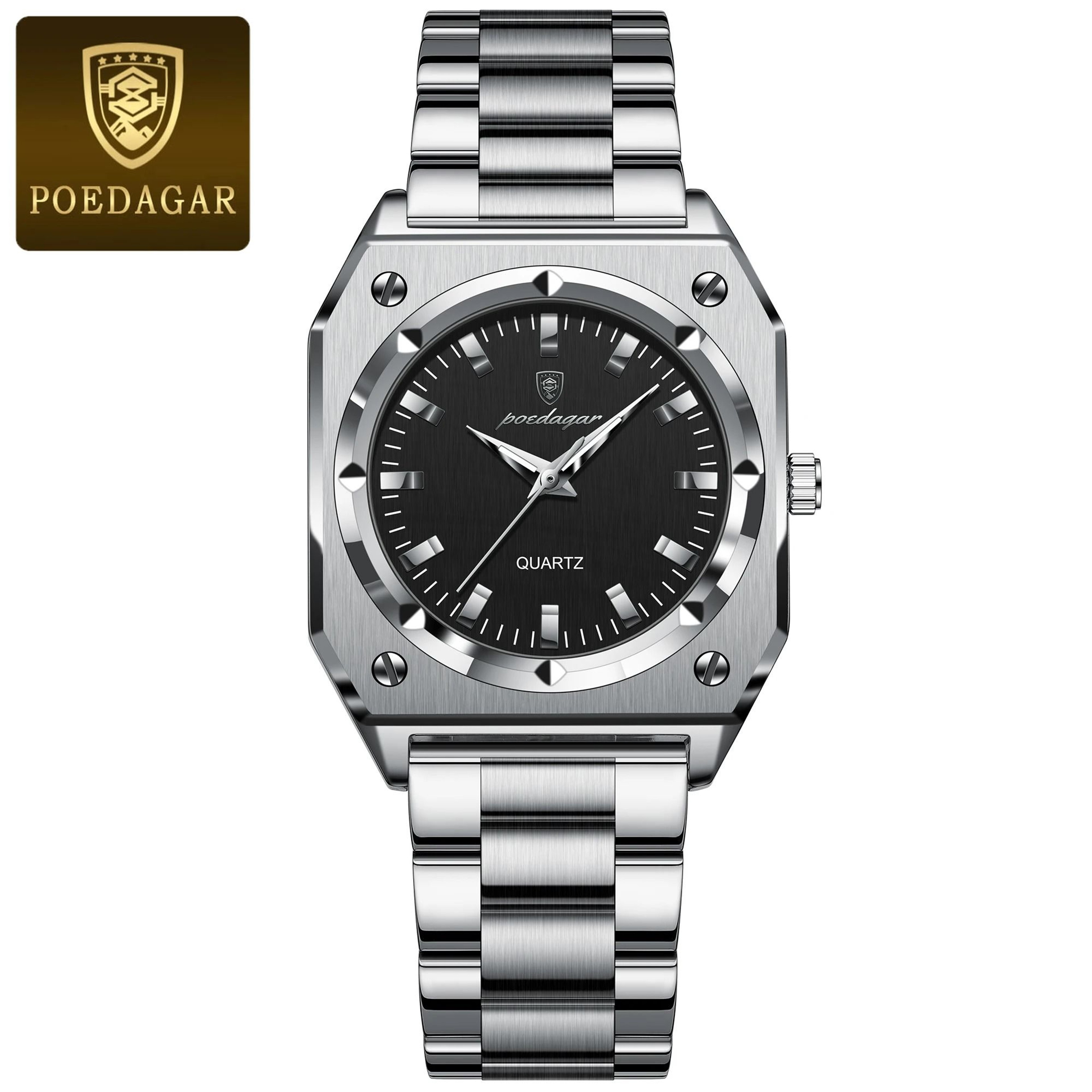 Elegant Square Luxury Quartz Watch  Waterproof Luminous Stainless Steel Timepiece For Women With Gi