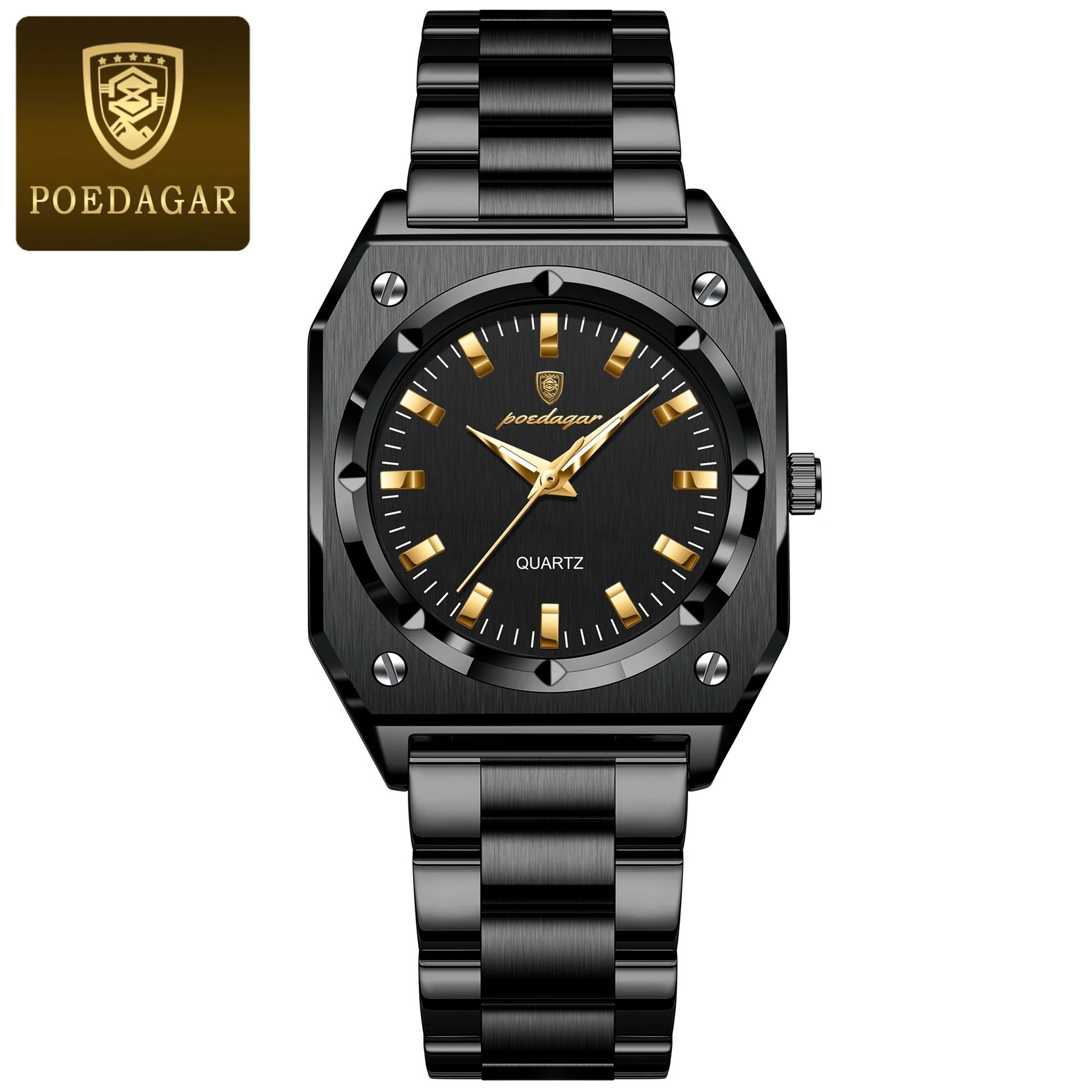 Elegant Square Luxury Quartz Watch  Waterproof Luminous Stainless Steel Timepiece For Women With Gi