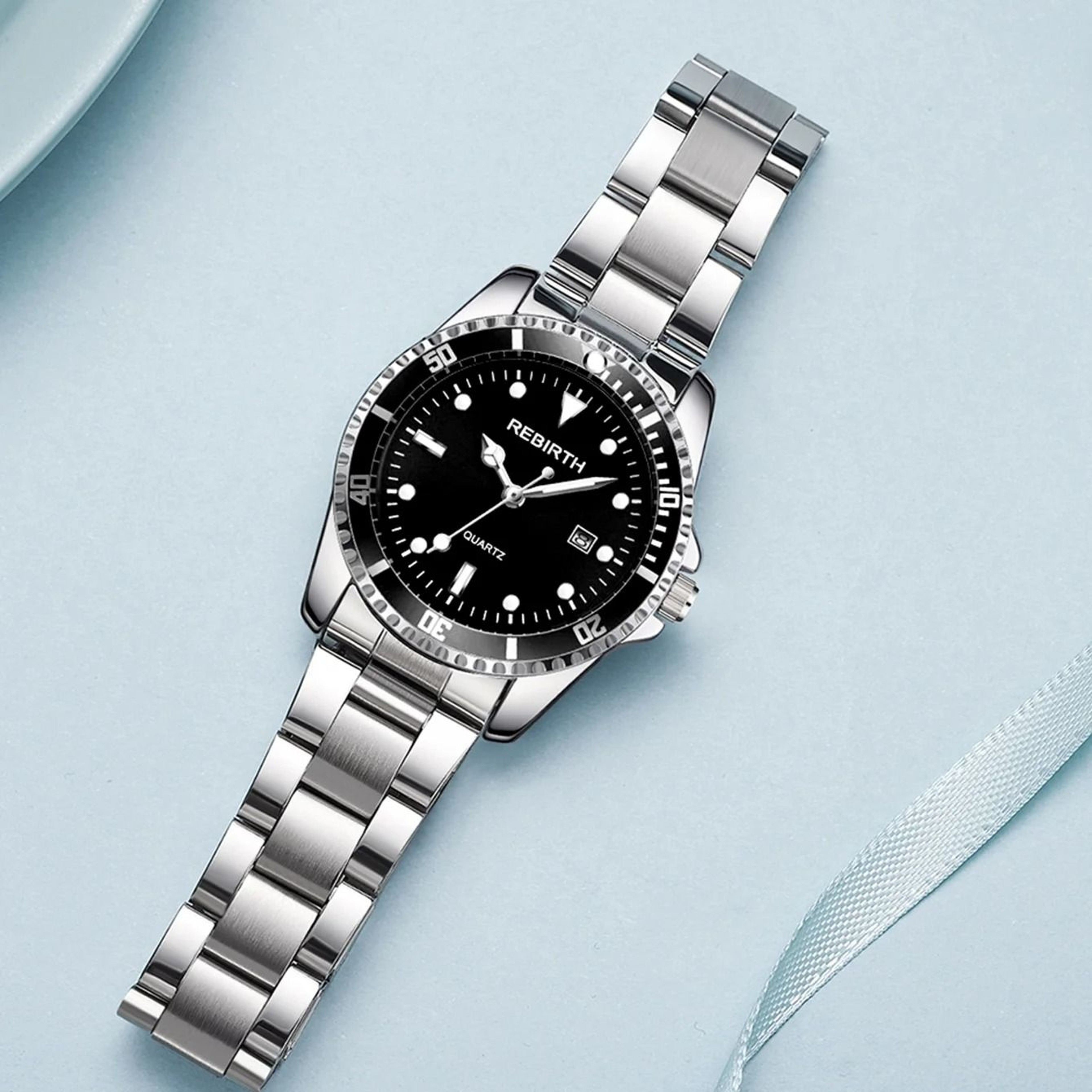 Stainless Steel Executive Watch  Classic Business Date Quartz Timepiece For Women 0