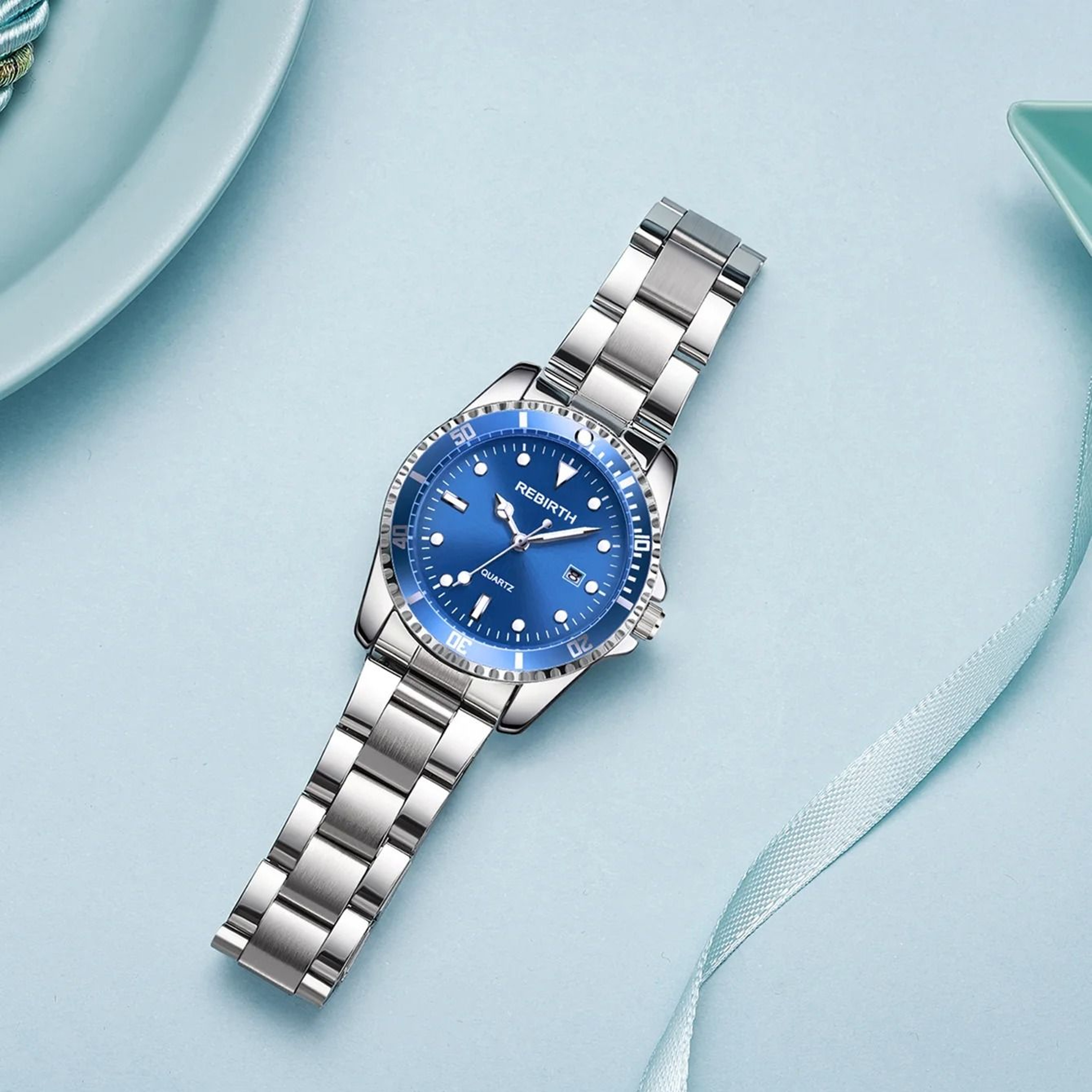 Stainless Steel Executive Watch  Classic Business Date Quartz Timepiece For Women 5