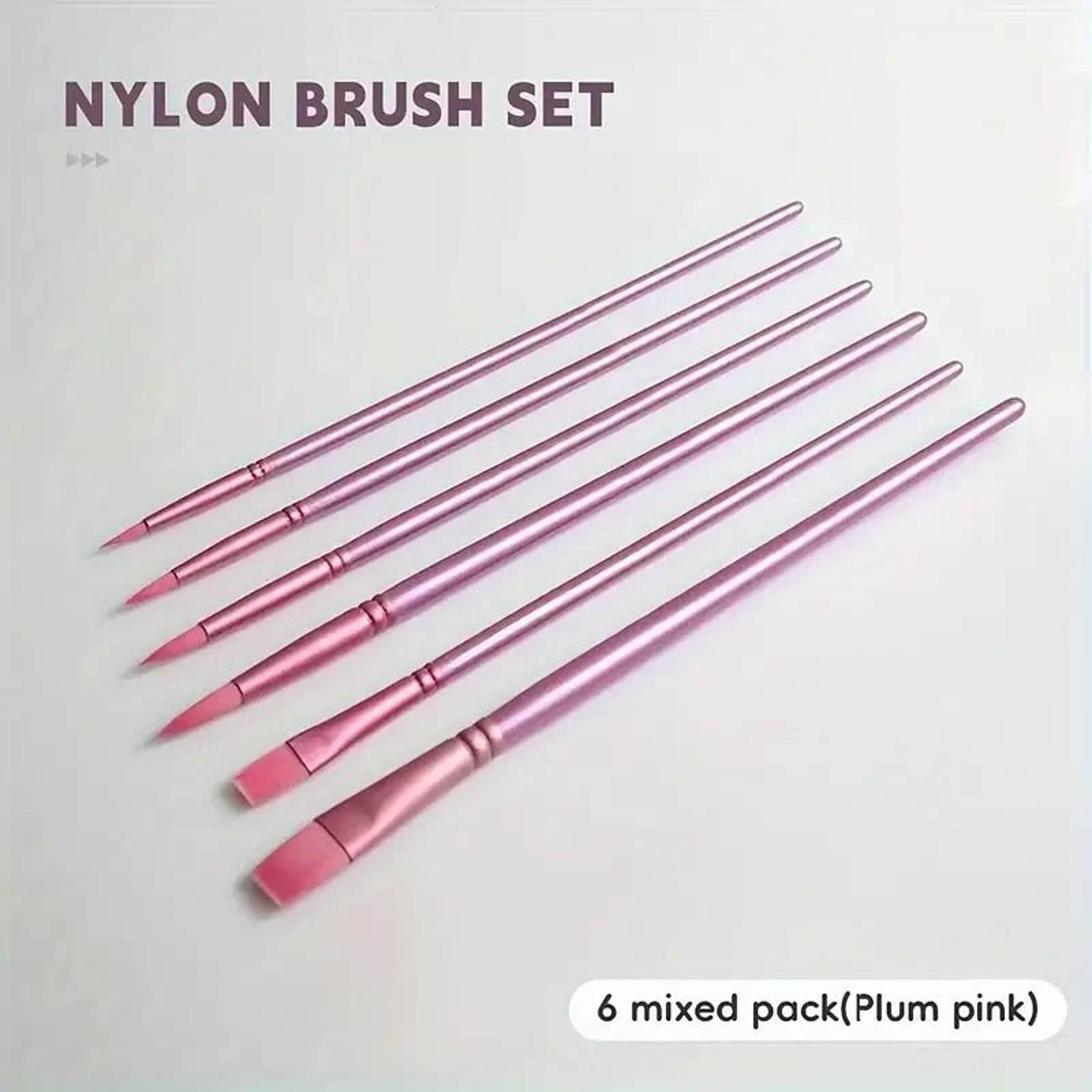 6Piece MultiShape Artist Brush Set  Professional Nylon Hair Brushes For Watercolor Acrylic And Oil  6