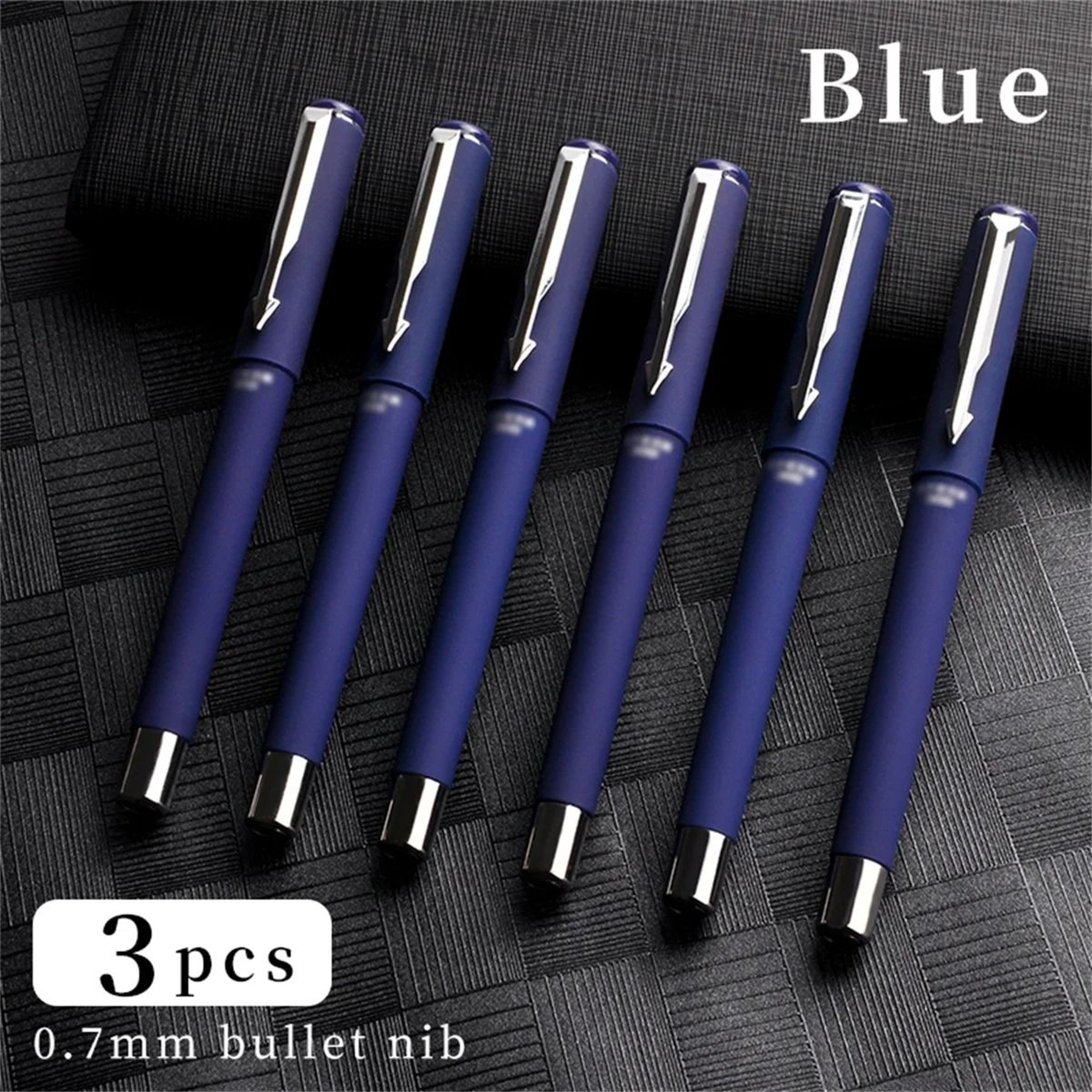 3Piece Executive Frosted Ballpoint Pen Set  07mm Titanium Steel Tip  UltraSmooth Neutral Ink For Hi 7