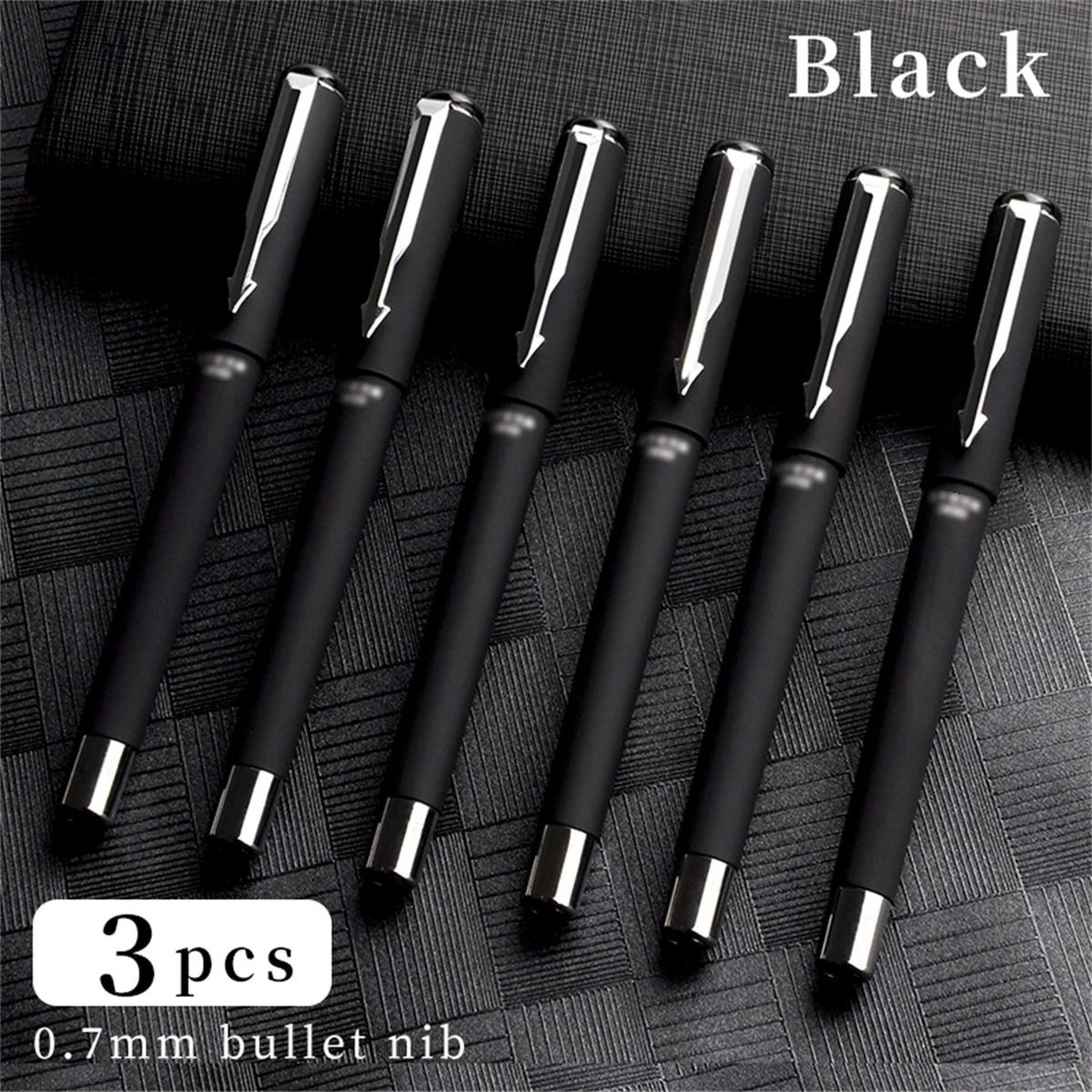 3Piece Executive Frosted Ballpoint Pen Set  07mm Titanium Steel Tip  UltraSmooth Neutral Ink For Hi 8
