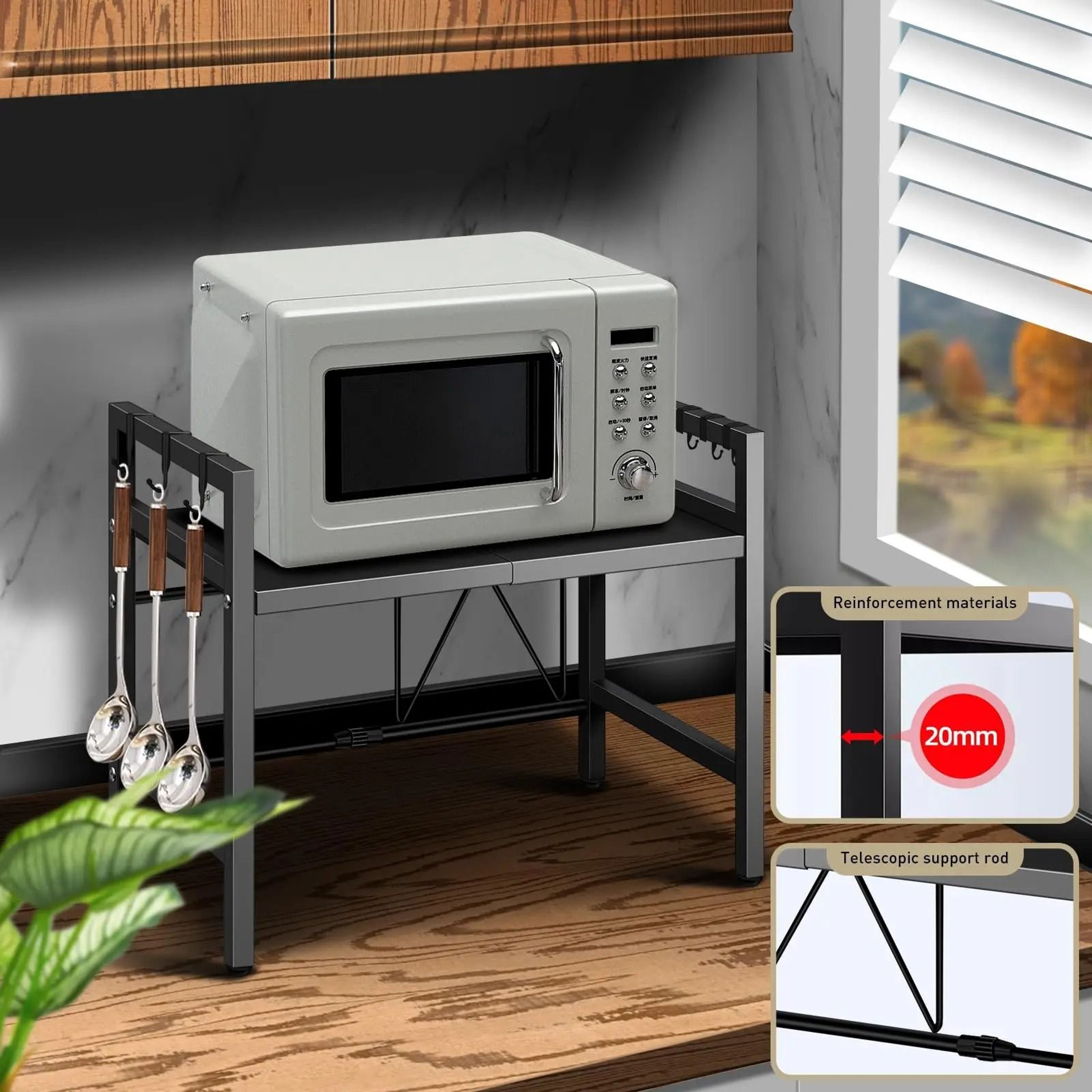 Expandable Microwave  Kitchen Storage Rack 5