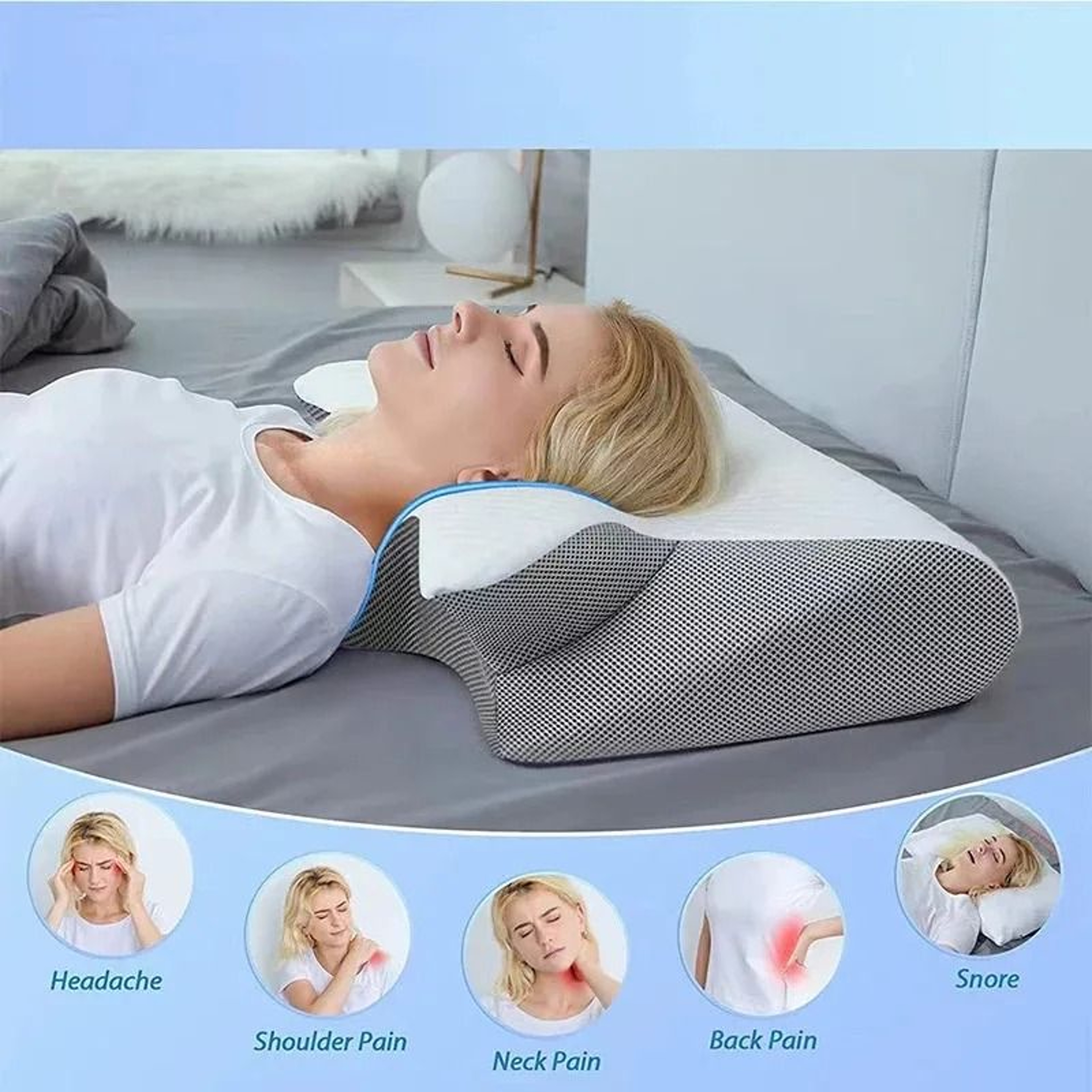2in1 Ergonomic Memory Foam Cervical Pillow 1