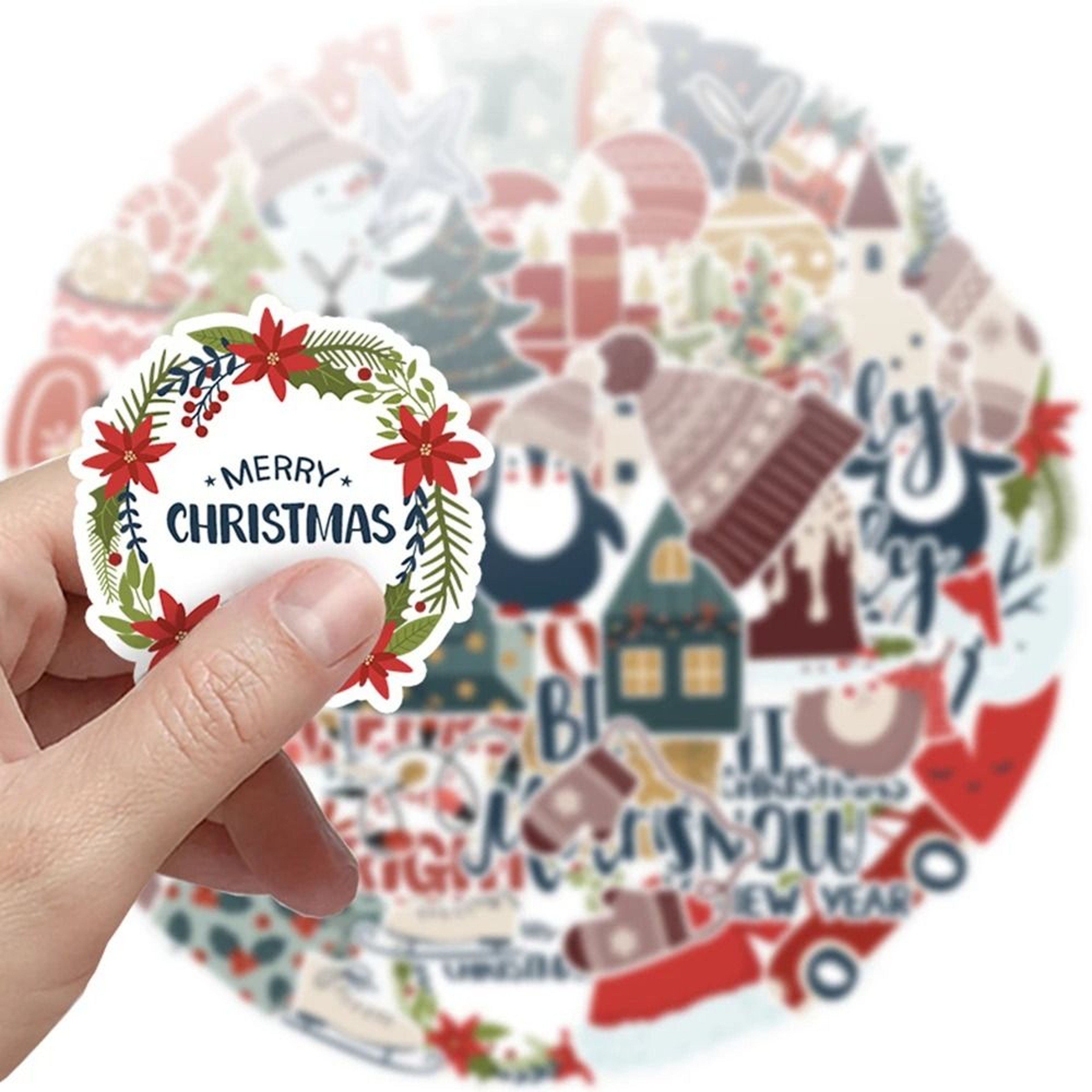 10Piece Cute Santa Claus Christmas Stickers  Festive Holiday DIY Decals 2