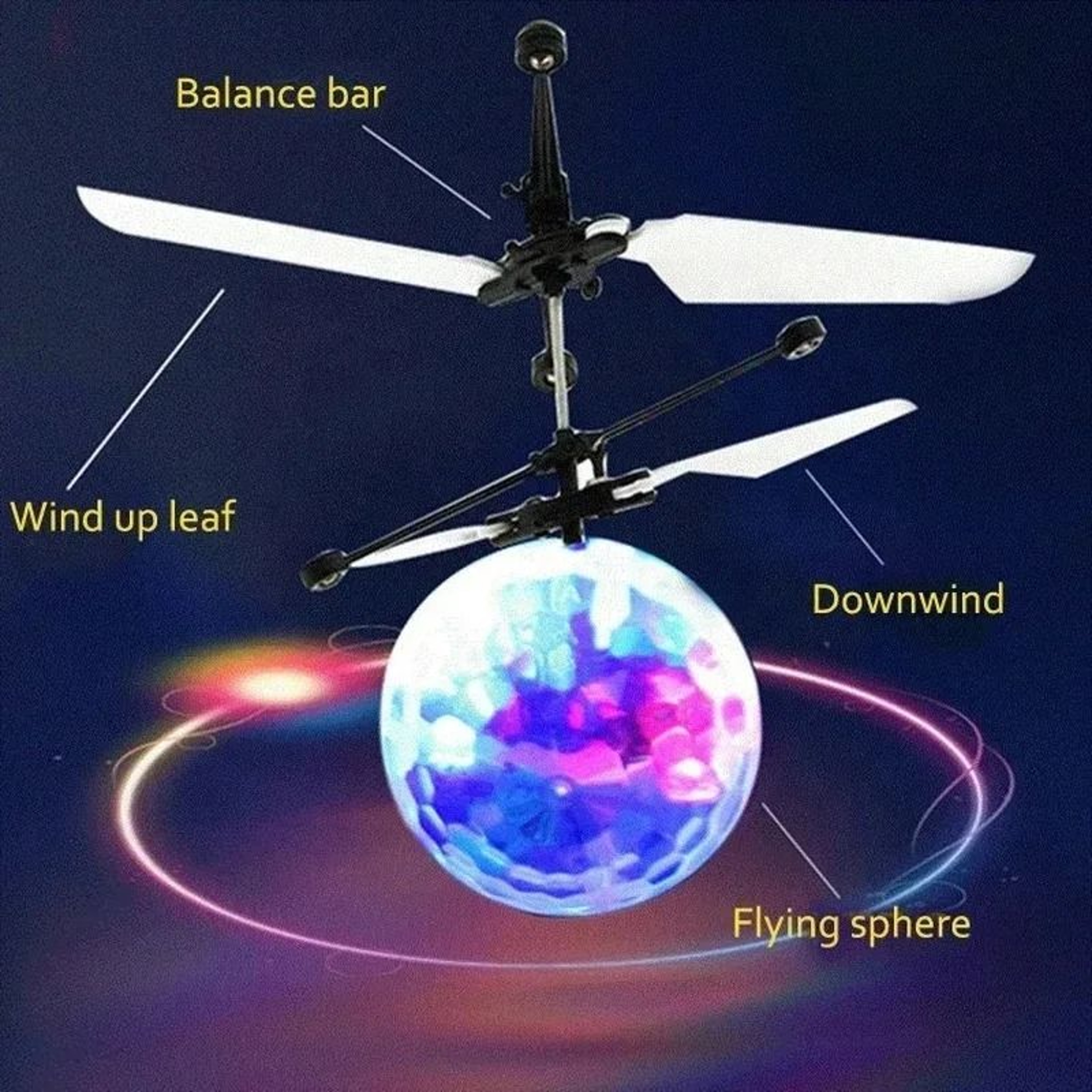 Luminous Floating Crystal Ball  Infrared Sensing  Gesture Control Flying Toy 1