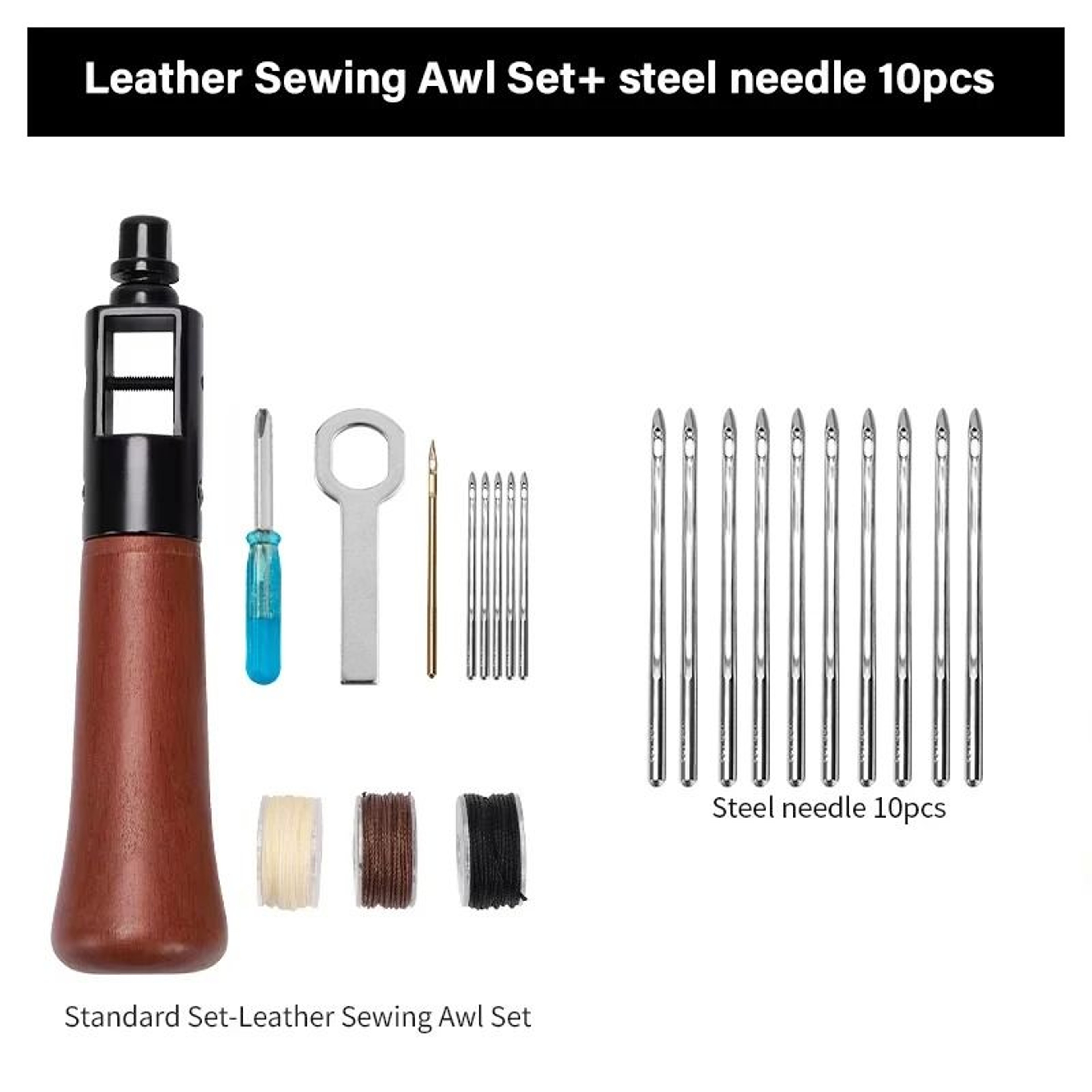Handheld Leather Stitching Awl  Professional Hand Sewing  Repair Kit 13