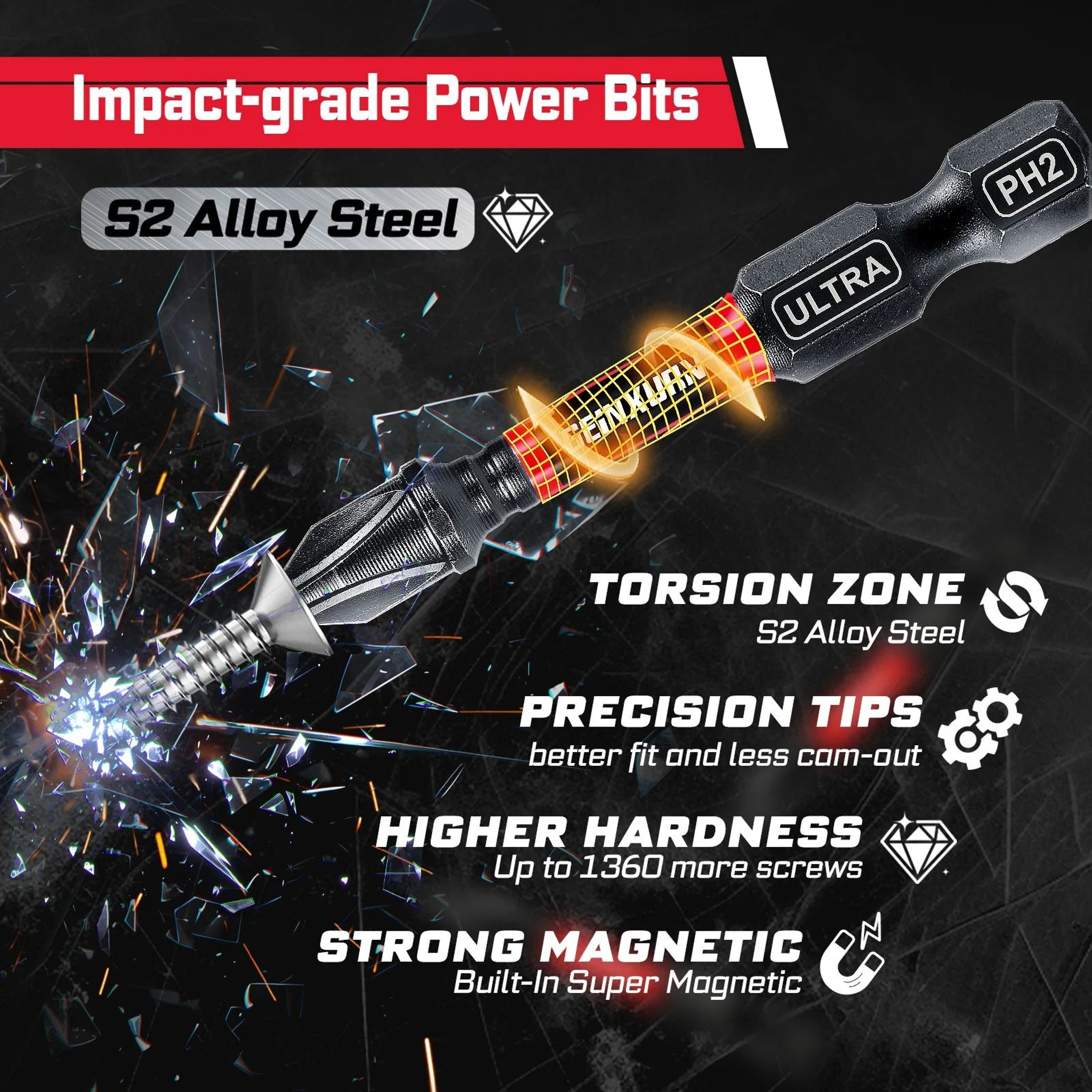 58Piece Impact Driver  Bit Set  Versatile DIY Tool Accessory Kit 1