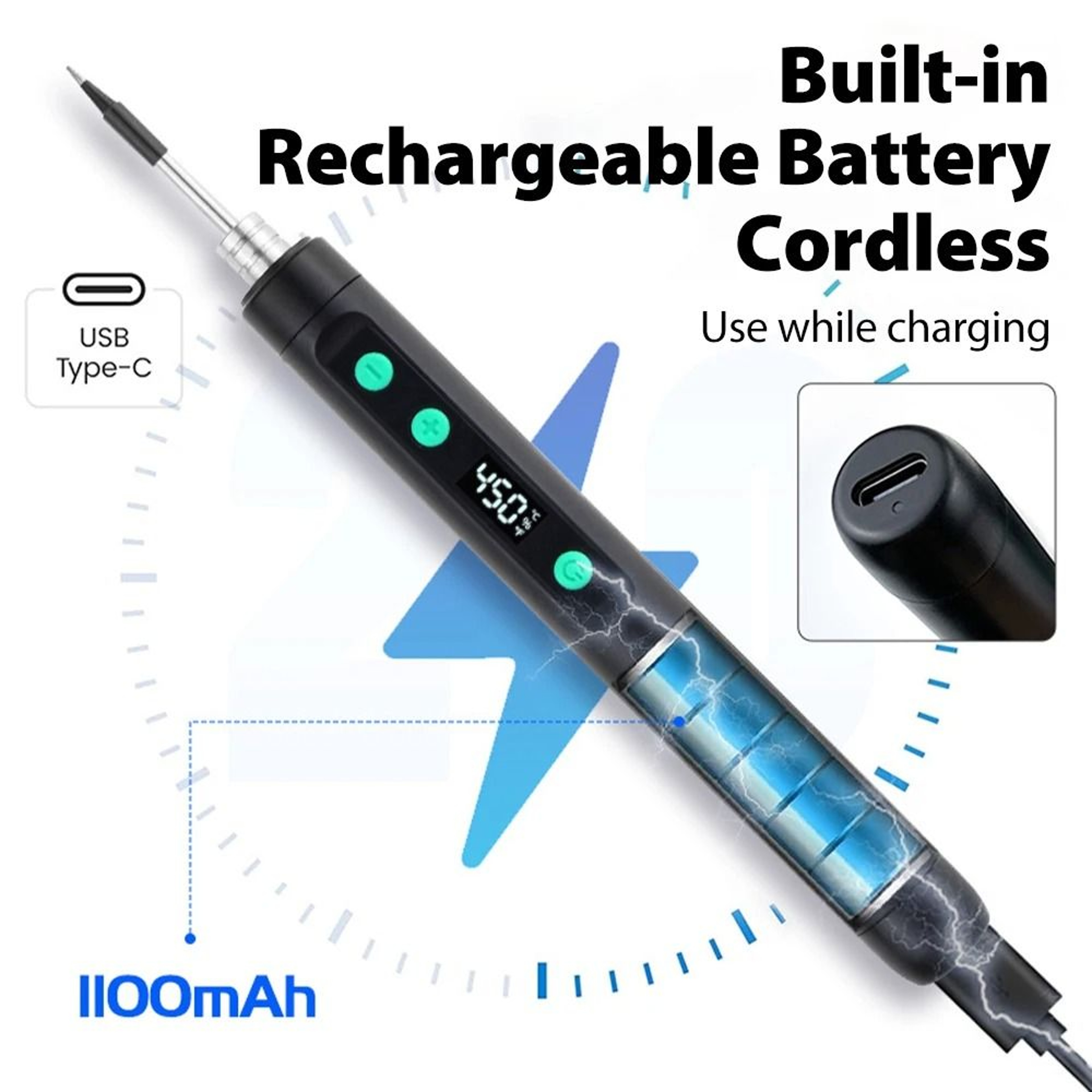 Portable Wireless Soldering Iron  450C Adjustable Temperature Repair Kit 0